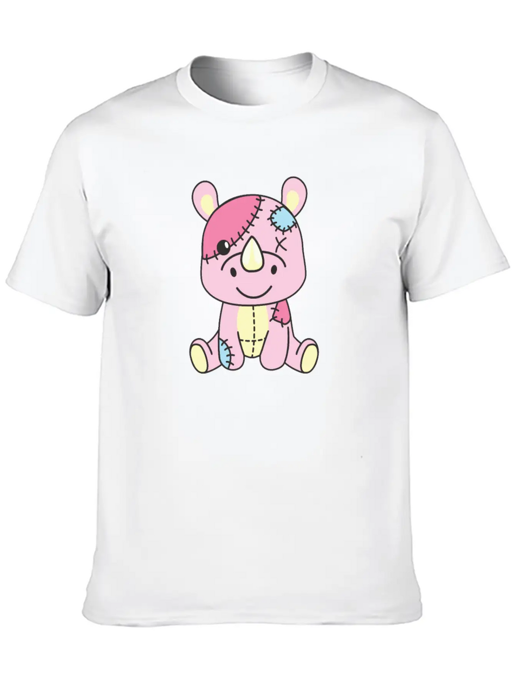 Kawaii Gothic Rhinoceros Pastel Gothic Goth Essential Cotton Tee For Daily Outfits – Unisex Style