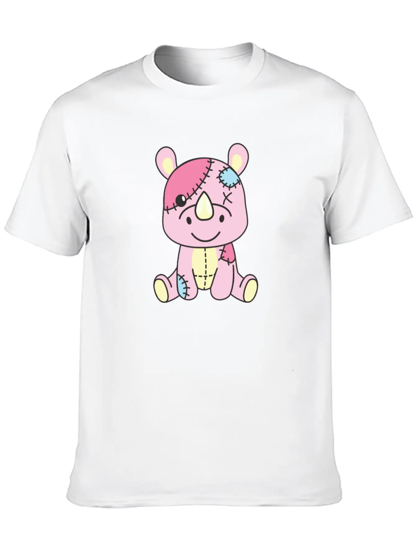 Kawaii Gothic Rhinoceros Pastel Gothic Goth Essential Cotton Tee For Daily Outfits – Unisex Style