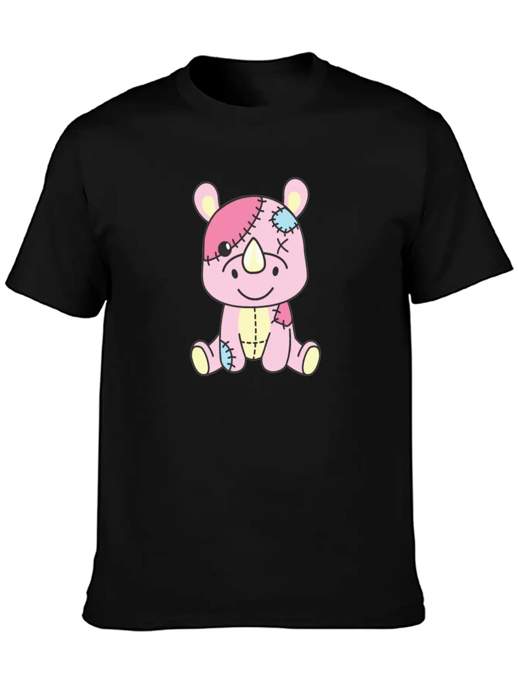 Kawaii Gothic Rhinoceros Pastel Gothic Goth Essential Cotton Tee For Daily Outfits – Unisex Style