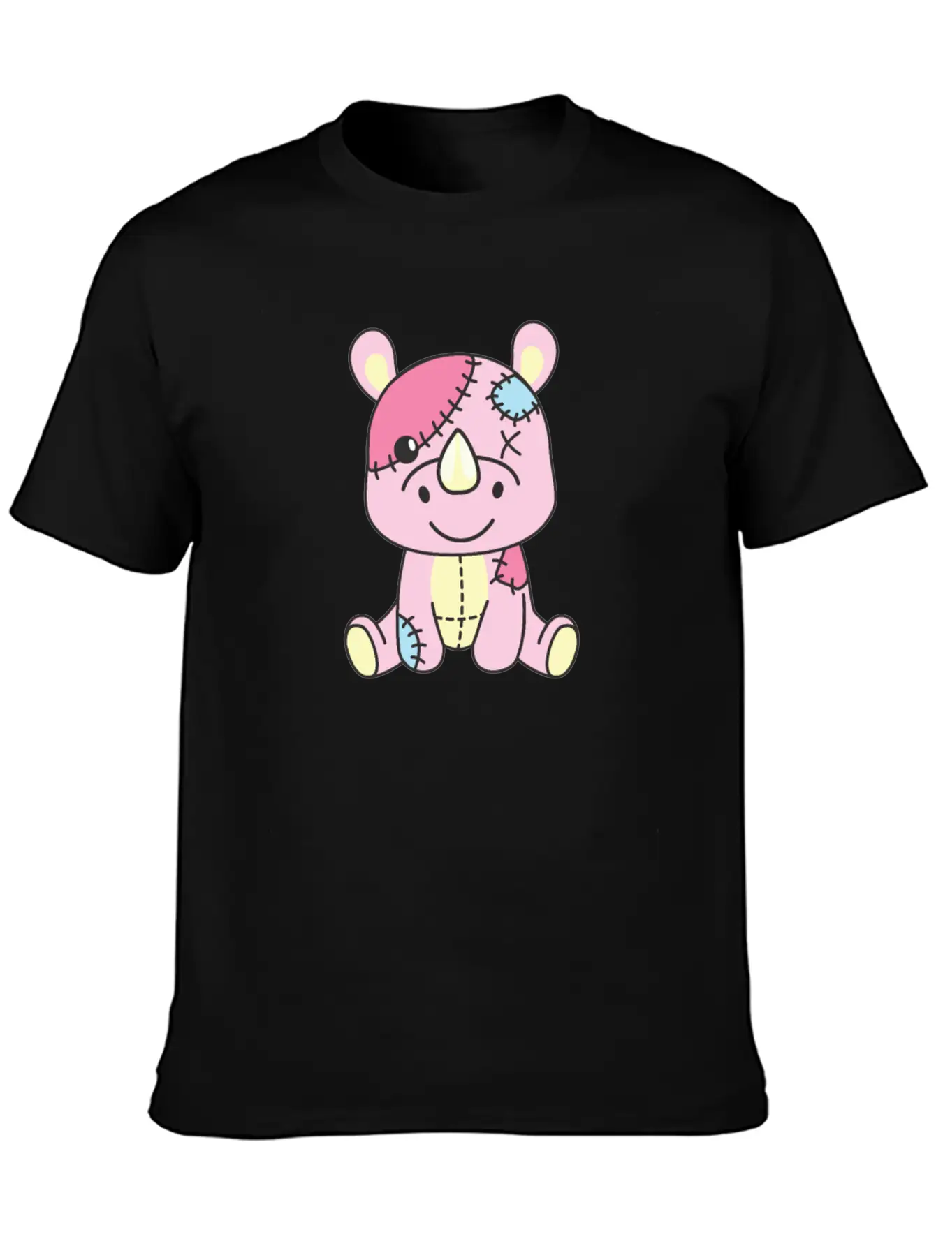 Kawaii Gothic Rhinoceros Pastel Gothic Goth Essential Cotton Tee For Daily Outfits – Unisex Style