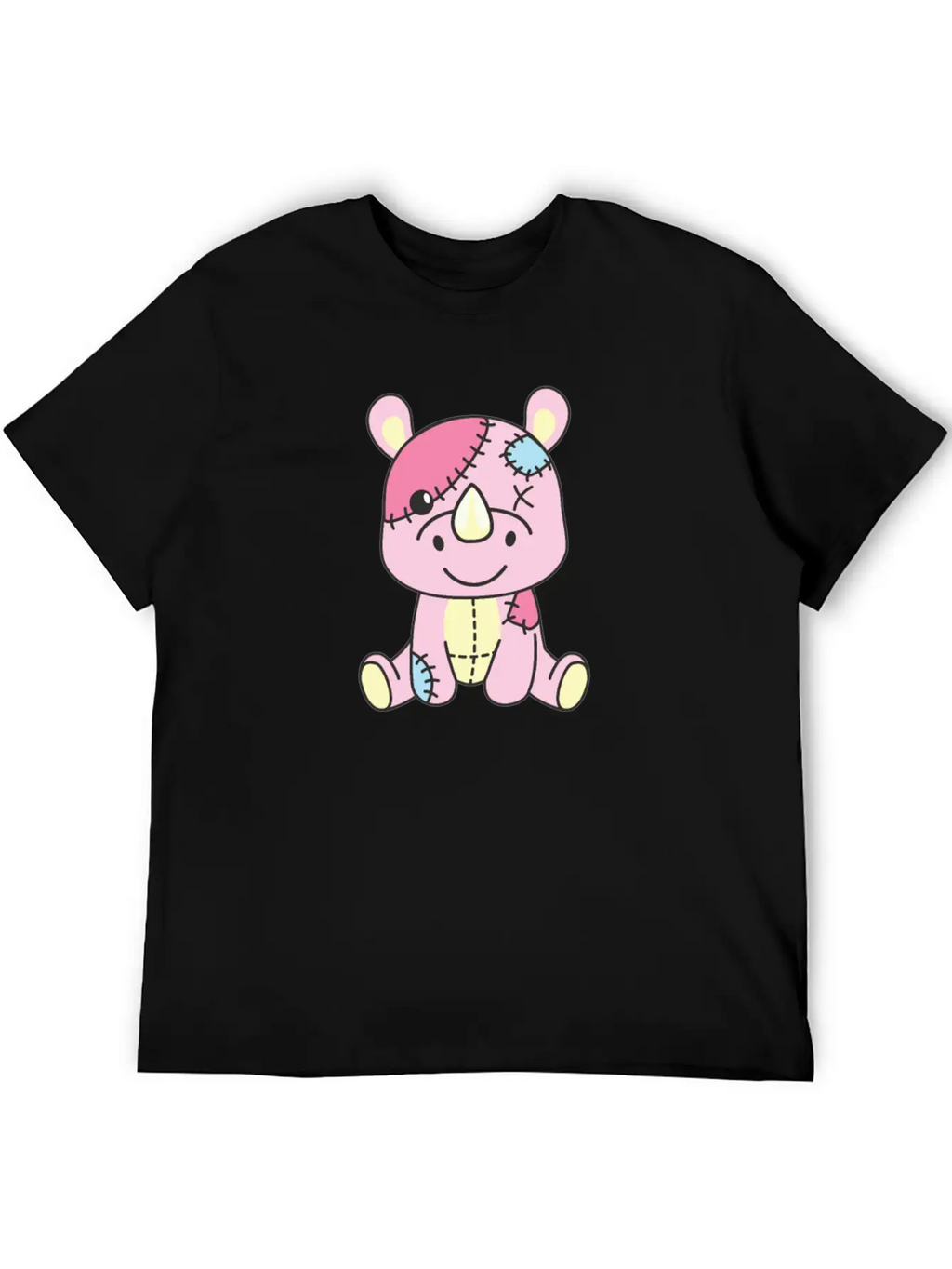 Kawaii Gothic Rhinoceros Pastel Gothic Goth Essential Cotton Tee For Daily Outfits – Unisex Style