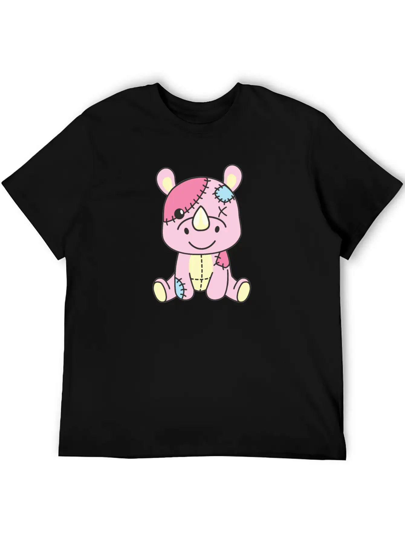Kawaii Gothic Rhinoceros Pastel Gothic Goth Essential Cotton Tee For Daily Outfits – Unisex Style