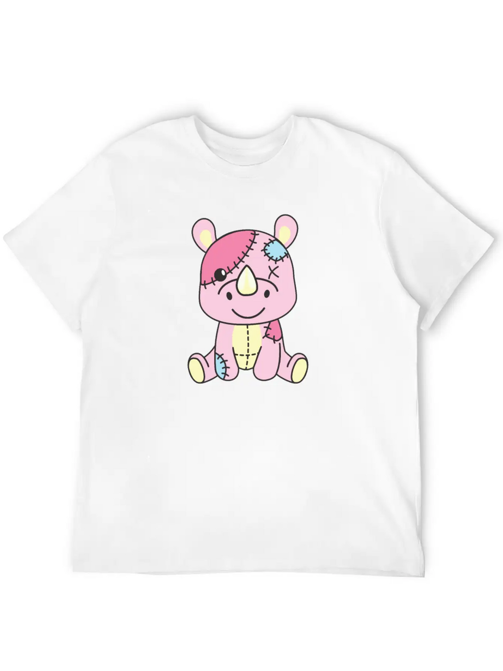 Kawaii Gothic Rhinoceros Pastel Gothic Goth Essential Cotton Tee For Daily Outfits – Unisex Style