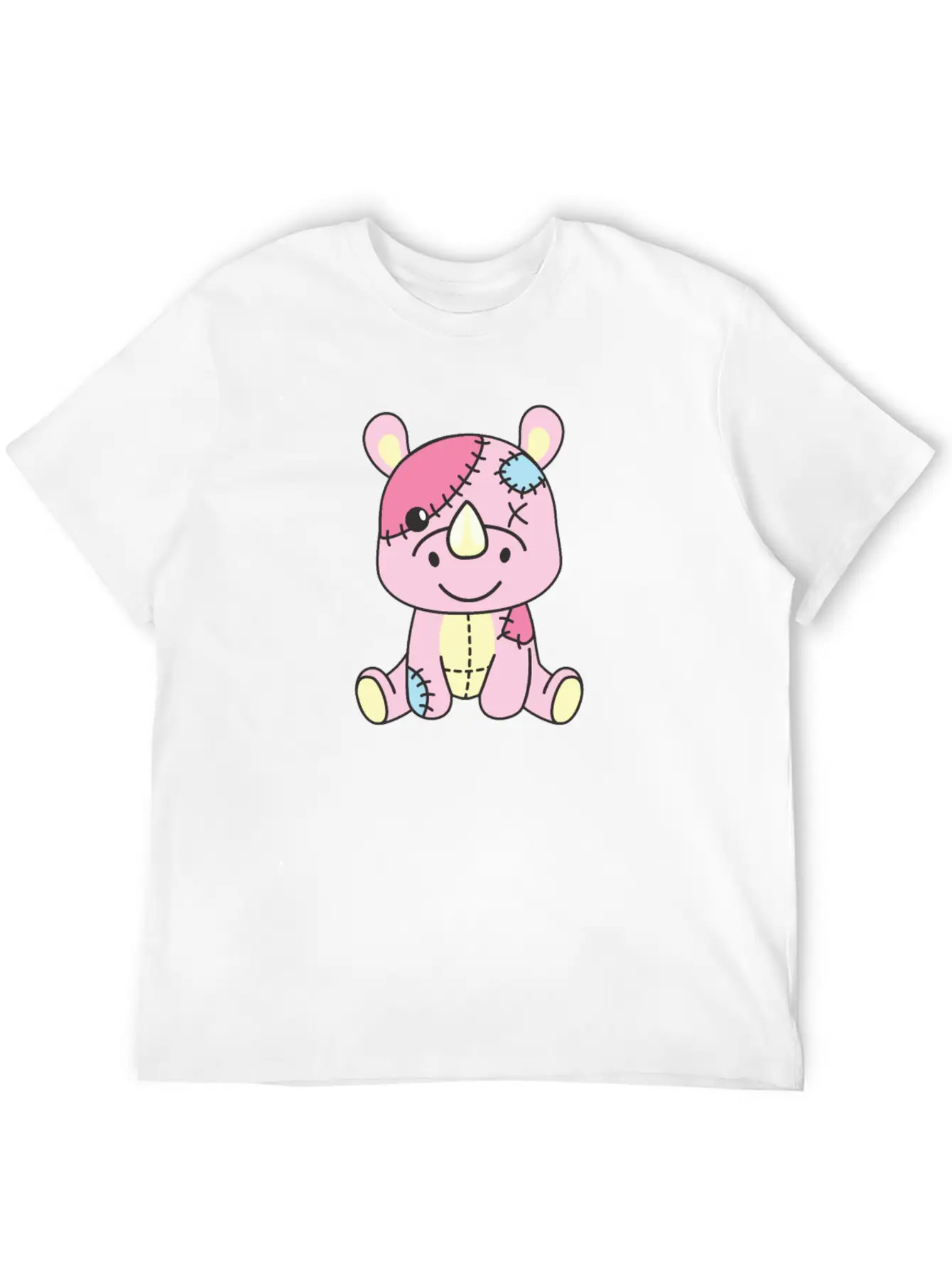 Kawaii Gothic Rhinoceros Pastel Gothic Goth Essential Cotton Tee For Daily Outfits – Unisex Style