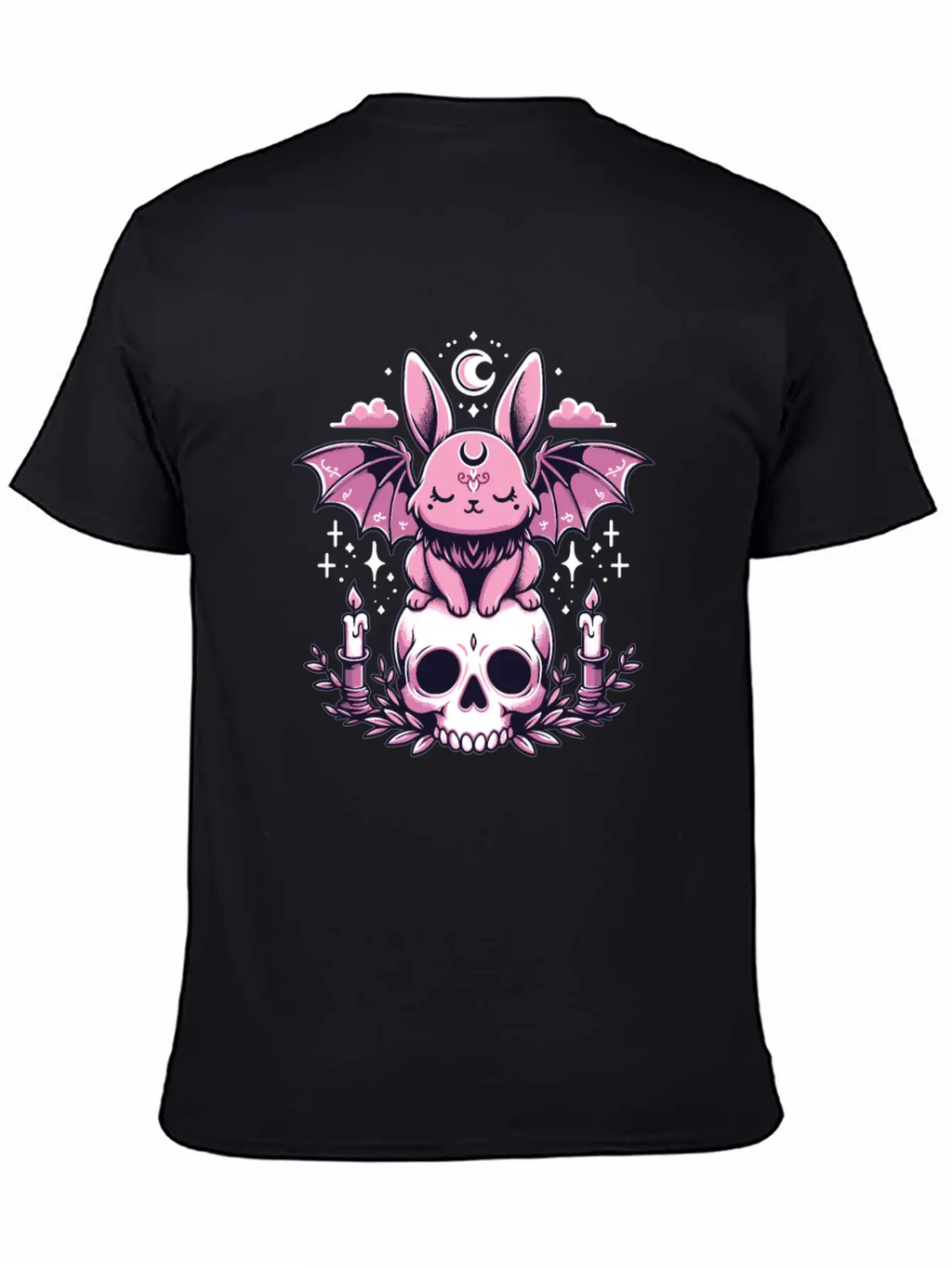 Kawaii Pastel Goth Cute Creepy Bunny Bat Unisex Casual T-Shirt – Clean Design For Daily Comfort
