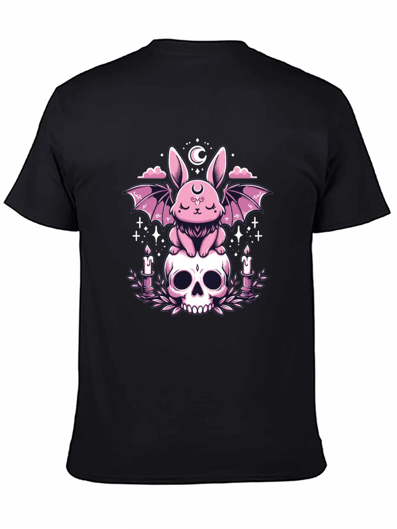 Kawaii Pastel Goth Cute Creepy Bunny Bat Unisex Casual T-Shirt – Clean Design For Daily Comfort