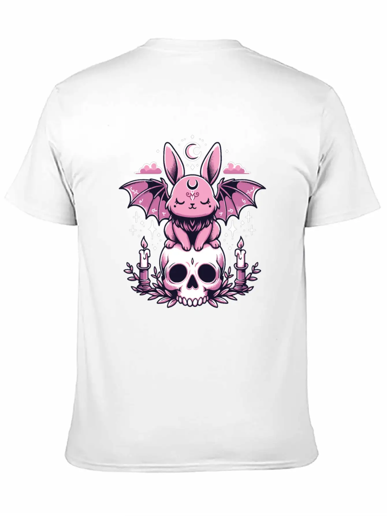 Kawaii Pastel Goth Cute Creepy Bunny Bat Unisex Casual T-Shirt – Clean Design For Daily Comfort
