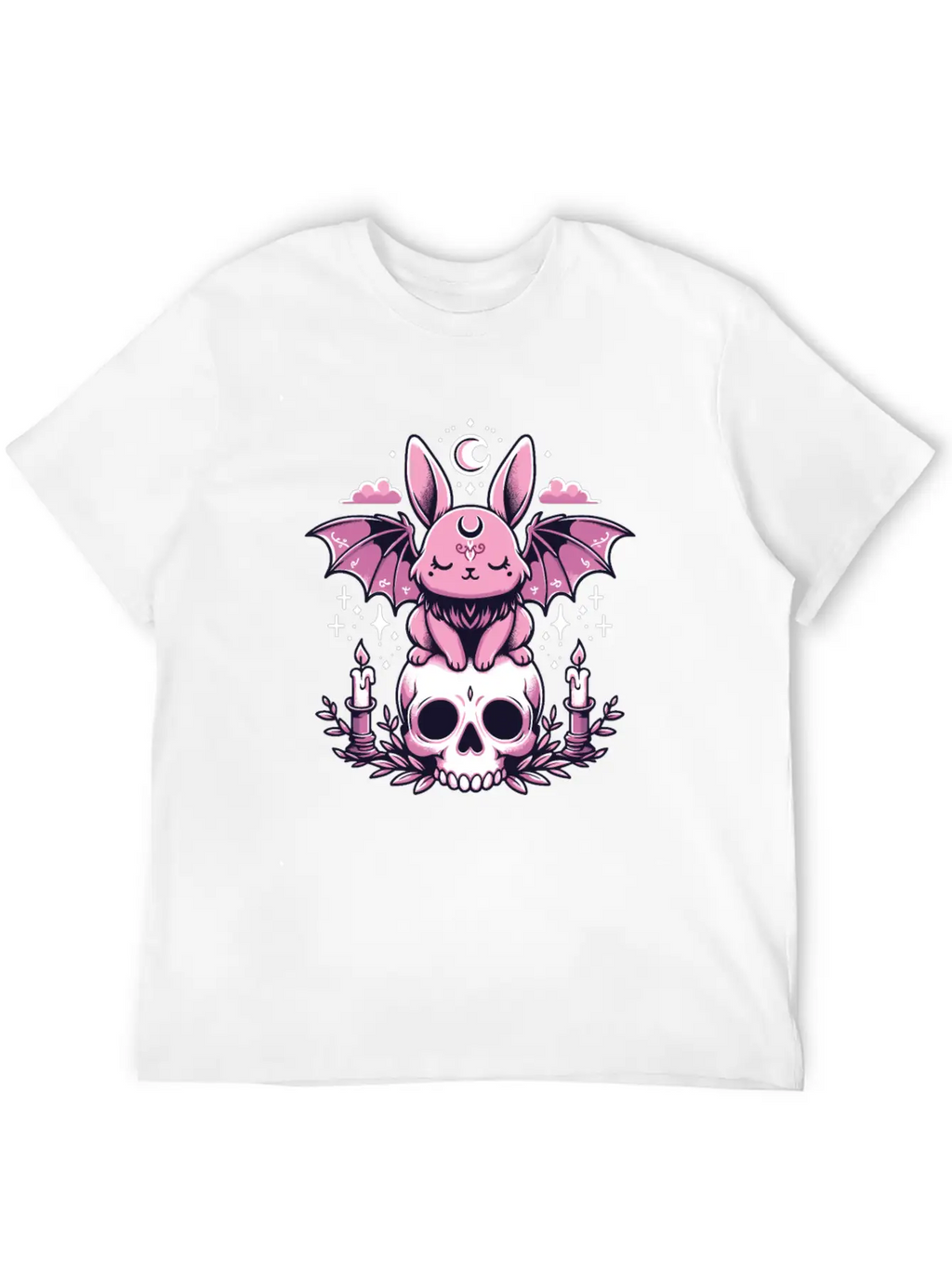 Kawaii Pastel Goth Cute Creepy Bunny Bat Unisex Casual T-Shirt – Clean Design For Daily Comfort