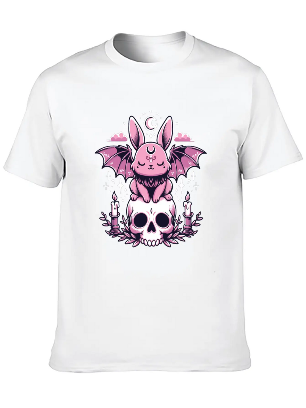 Kawaii Pastel Goth Cute Creepy Bunny Bat Unisex Casual T-Shirt – Clean Design For Daily Comfort