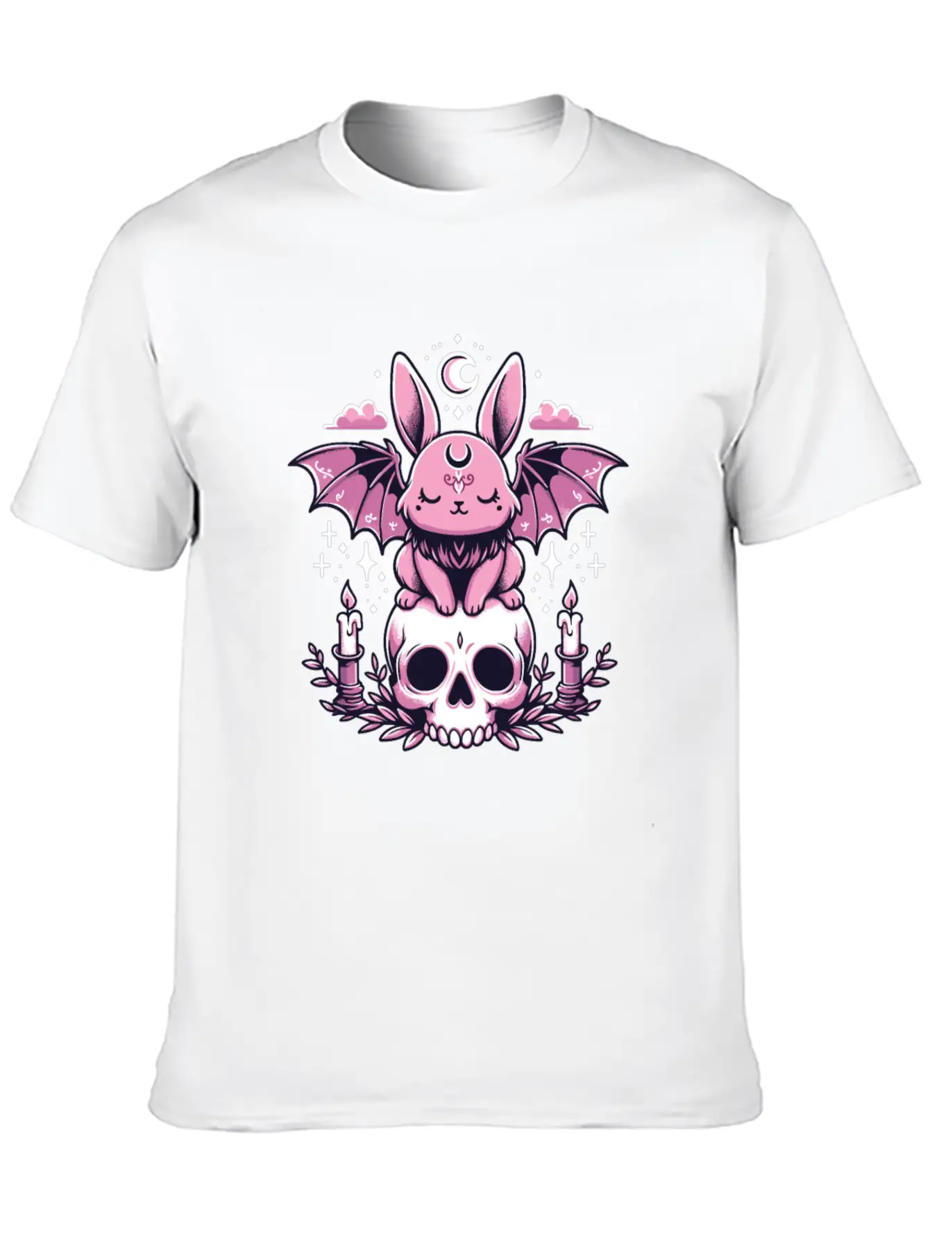 Kawaii Pastel Goth Cute Creepy Bunny Bat Unisex Casual T-Shirt – Clean Design For Daily Comfort