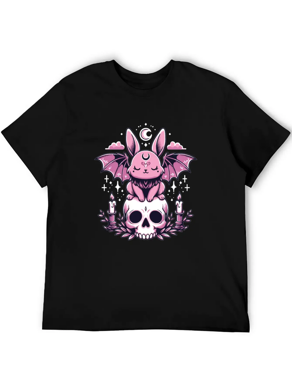 Kawaii Pastel Goth Cute Creepy Bunny Bat Unisex Casual T-Shirt – Clean Design For Daily Comfort