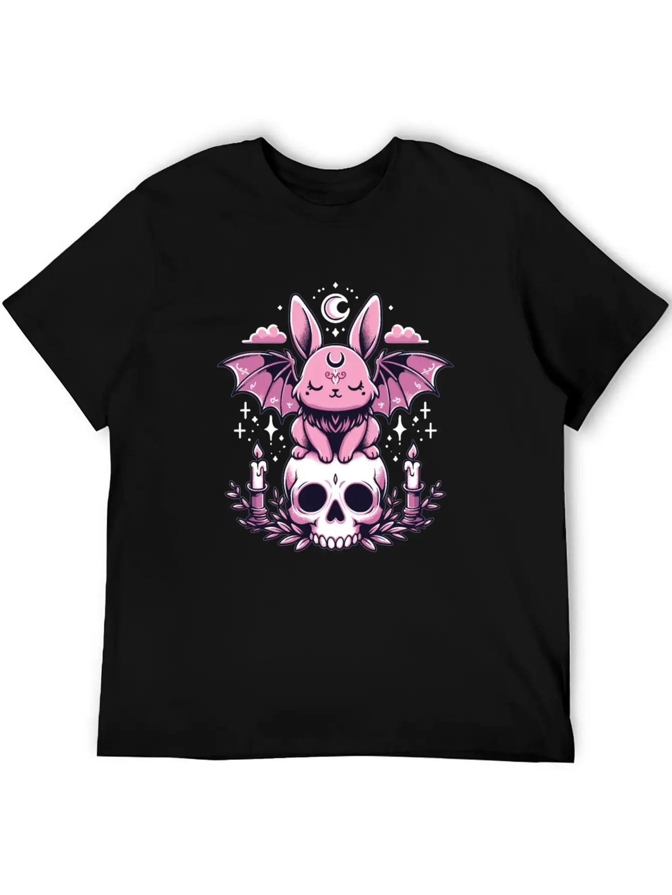 Kawaii Pastel Goth Cute Creepy Bunny Bat Unisex Casual T-Shirt – Clean Design For Daily Comfort