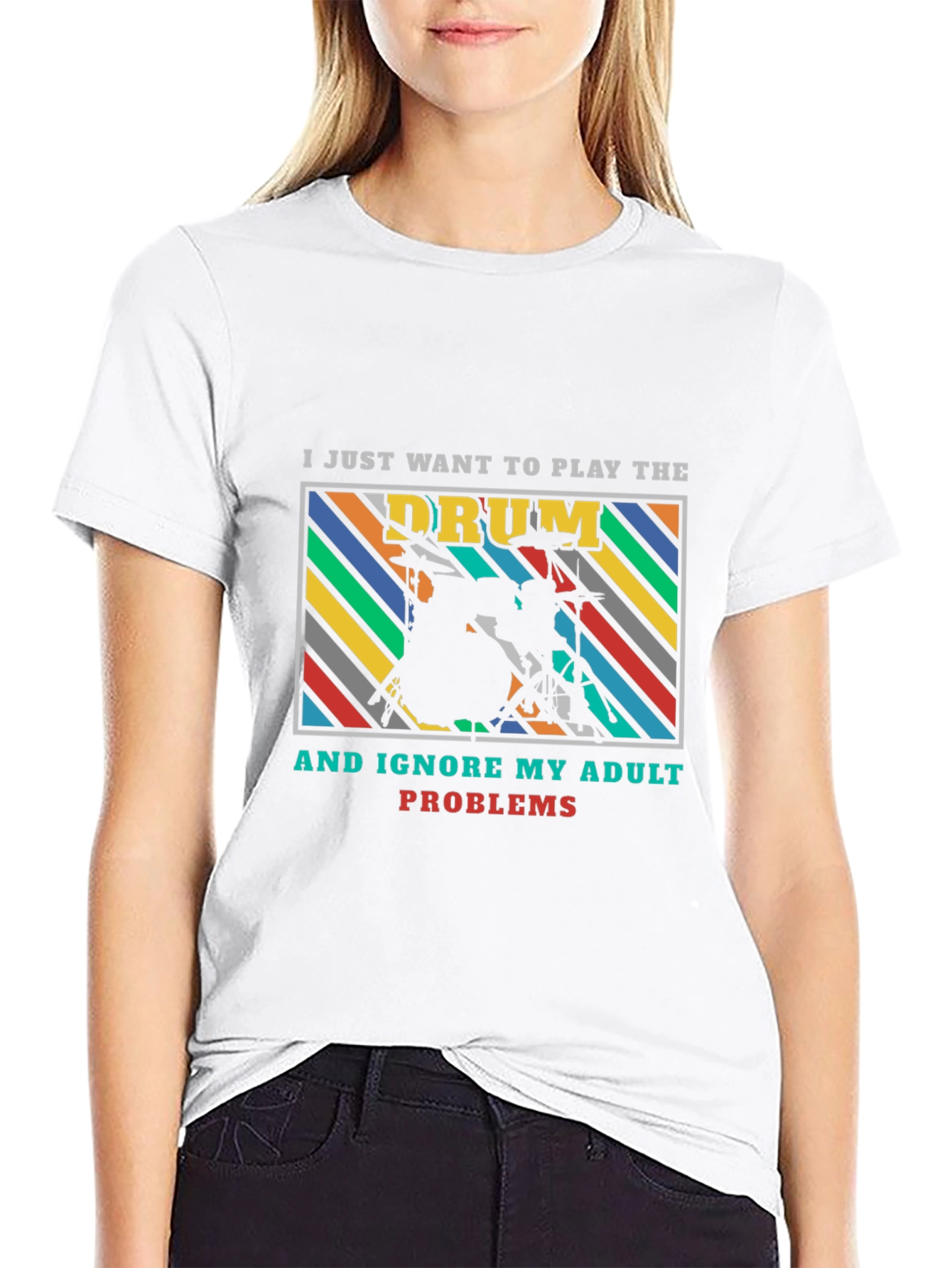 Drummer Adult Problems Graphic Tee