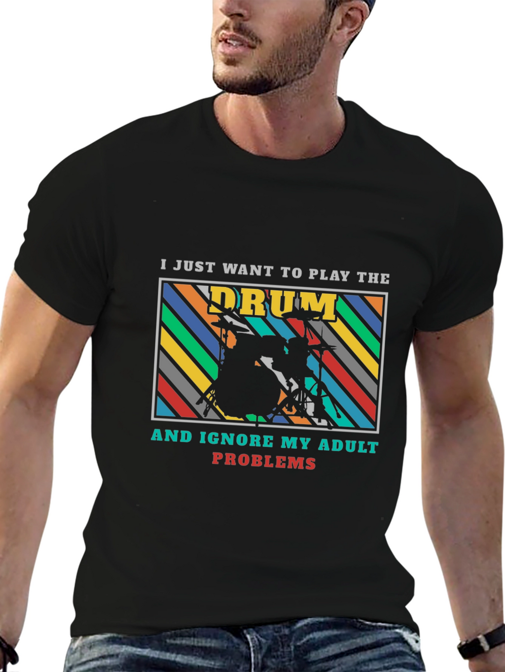 Drummer Adult Problems Graphic Tee