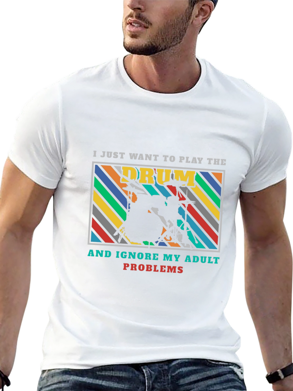Drummer Adult Problems Graphic Tee