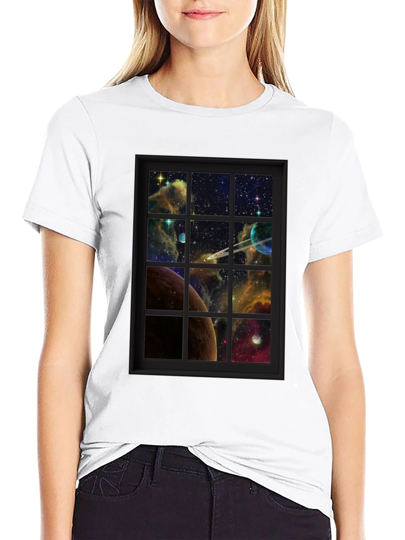 Galaxy Window T-Shirt - Space View Graphic Tee