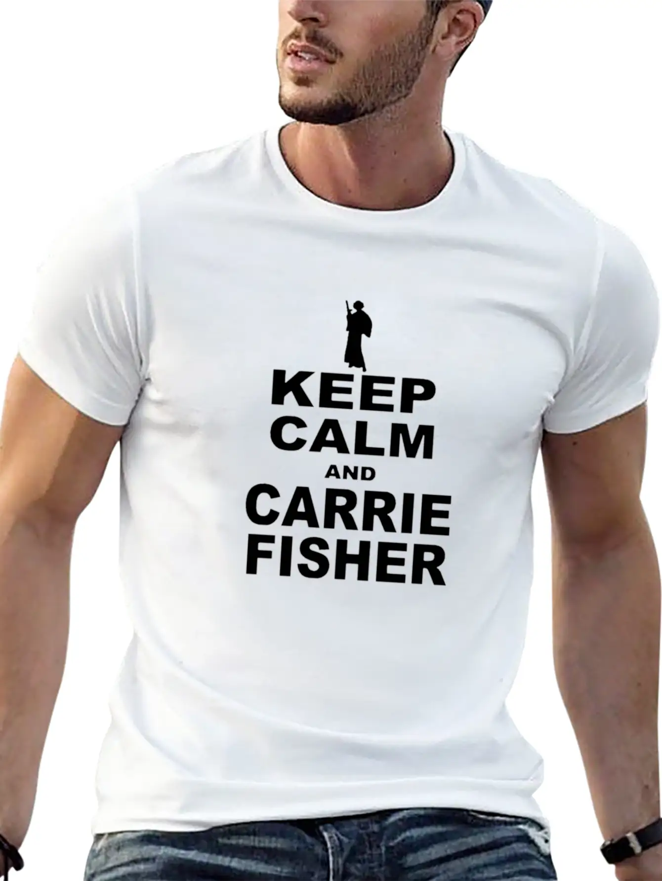 Keep Calm And Carrie Fisher Breathable Soft Cotton T-Shirt – Timeless Casual Look