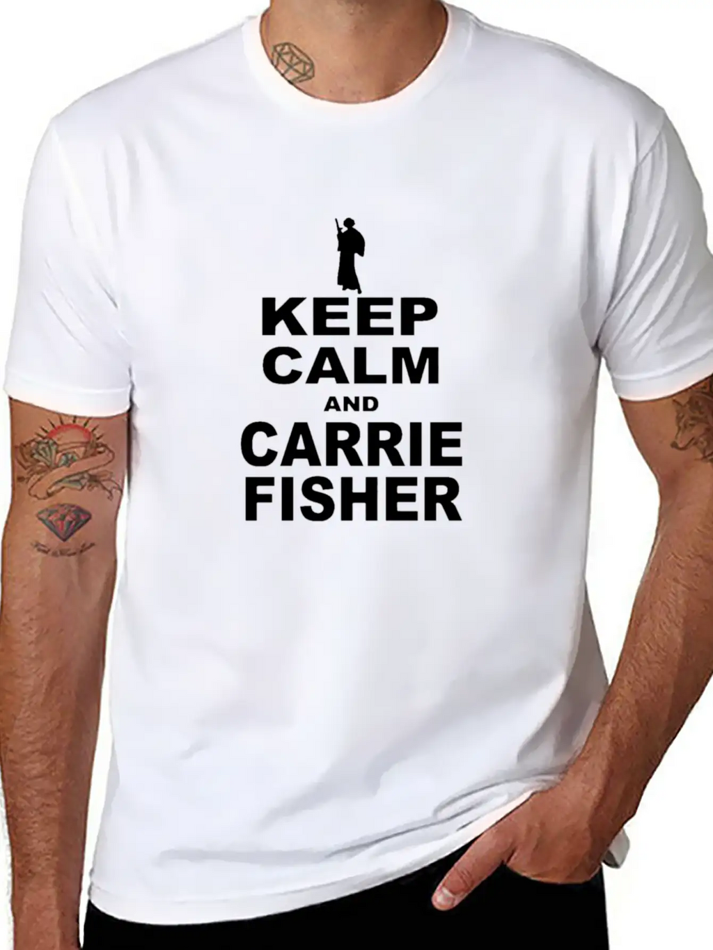 Keep Calm And Carrie Fisher Breathable Soft Cotton T-Shirt – Timeless Casual Look