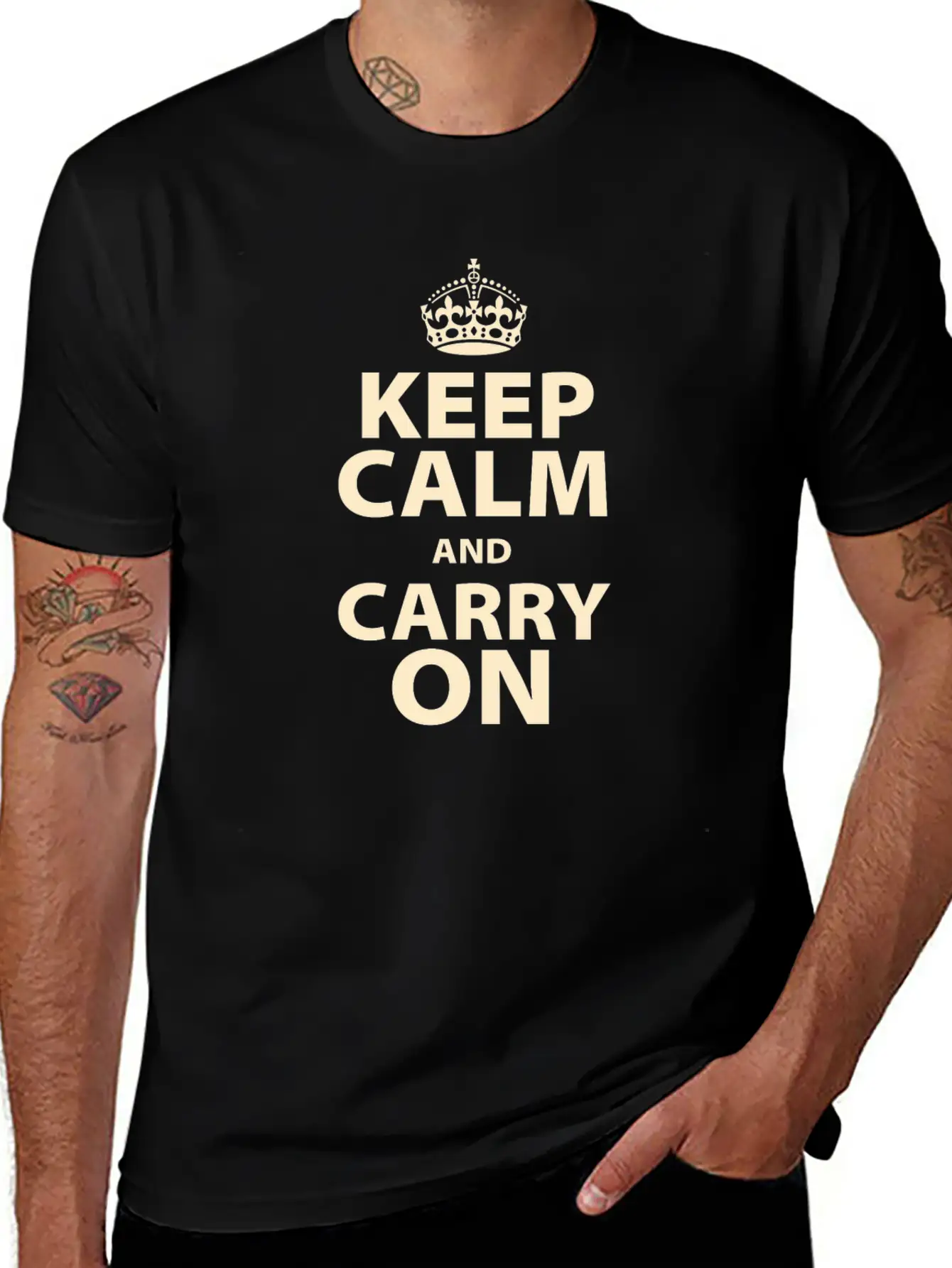Keep Calm And Carry On Stylish Everyday T-Shirt – Unisex Basic Cotton Tee