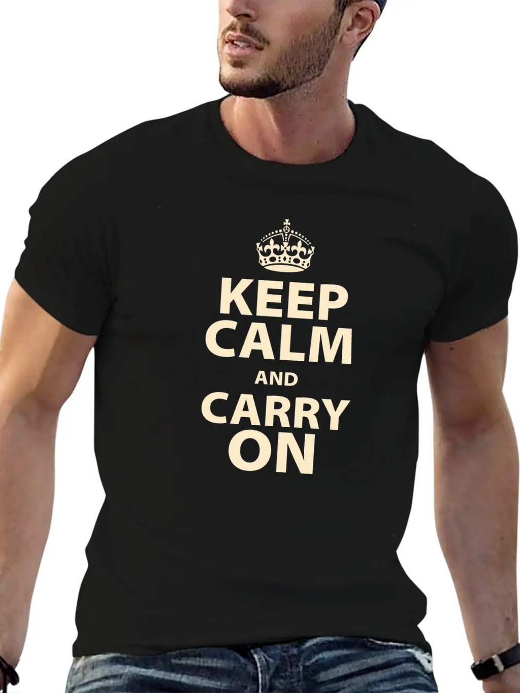 Keep Calm And Carry On Stylish Everyday T-Shirt – Unisex Basic Cotton Tee