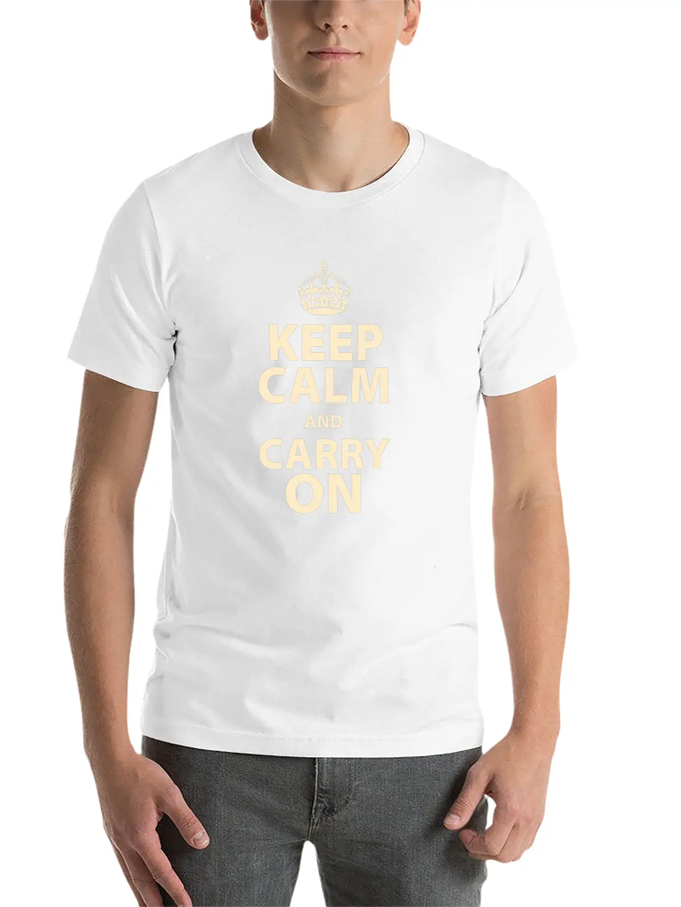Keep Calm And Carry On Stylish Everyday T-Shirt – Unisex Basic Cotton Tee