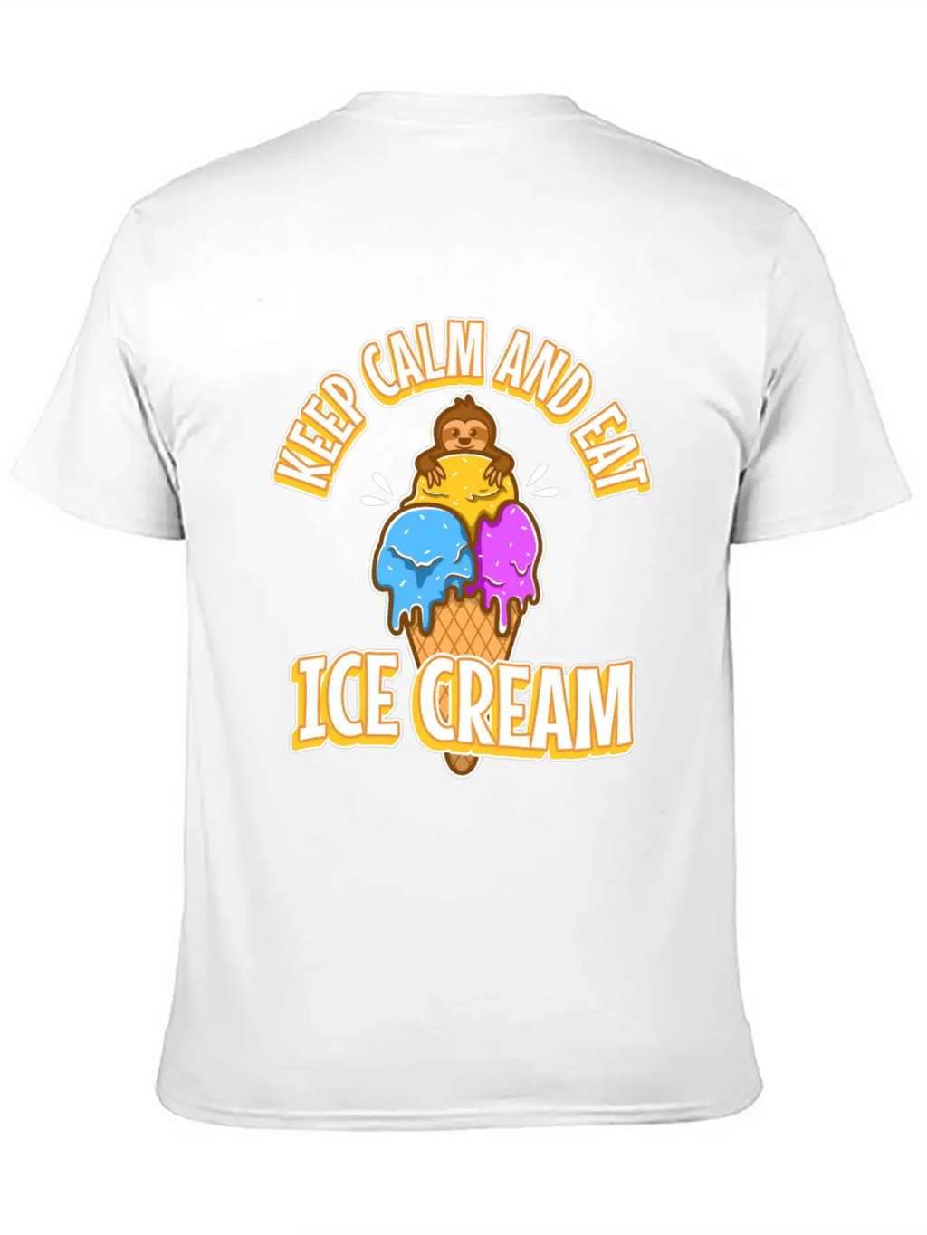 Keep Calm And Eat Ice Cream Essential Cotton Tee For Daily Outfits – Unisex Style