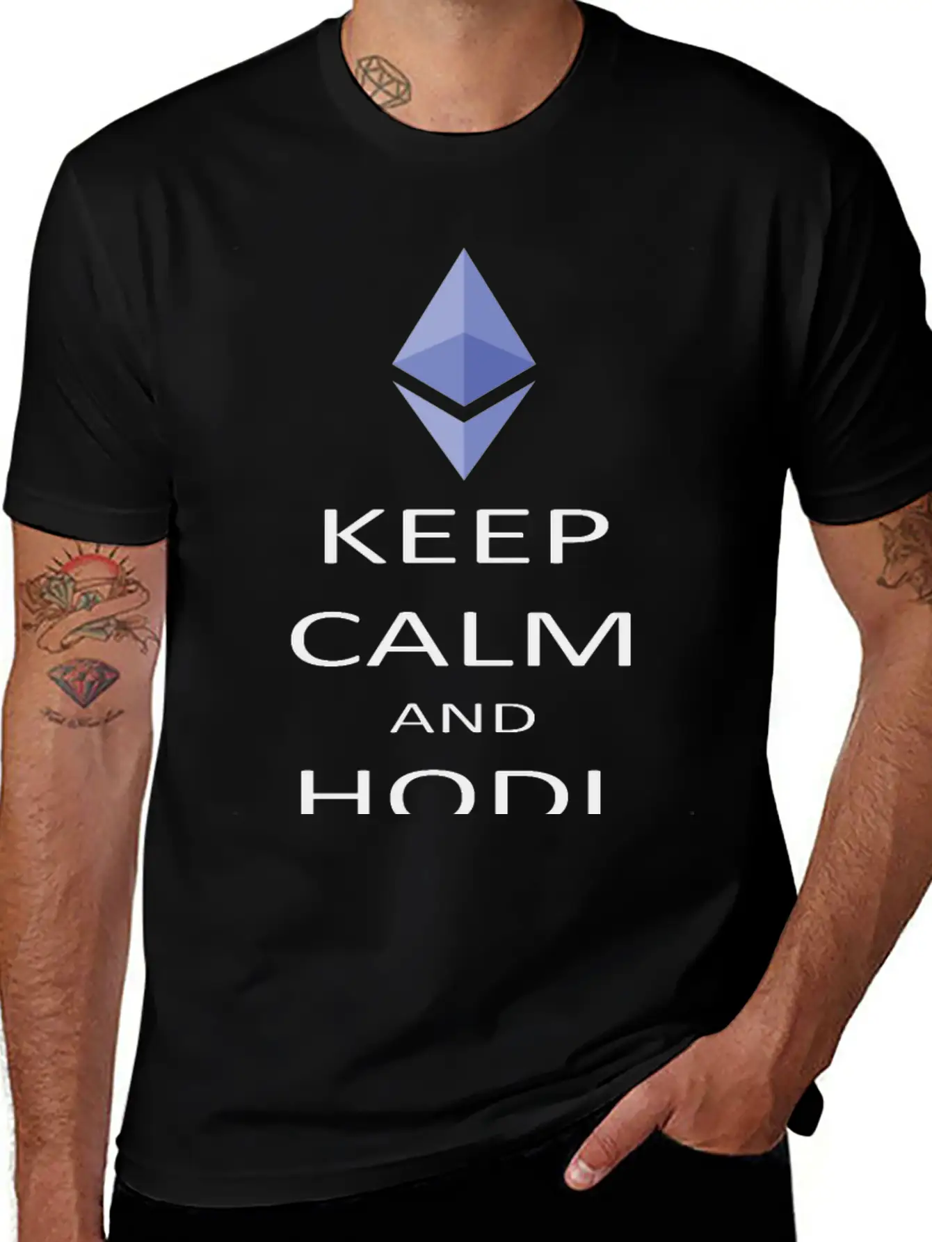 Keep Calm And Hodl Ethereum Breathable Soft Cotton T-Shirt – Timeless Casual Look