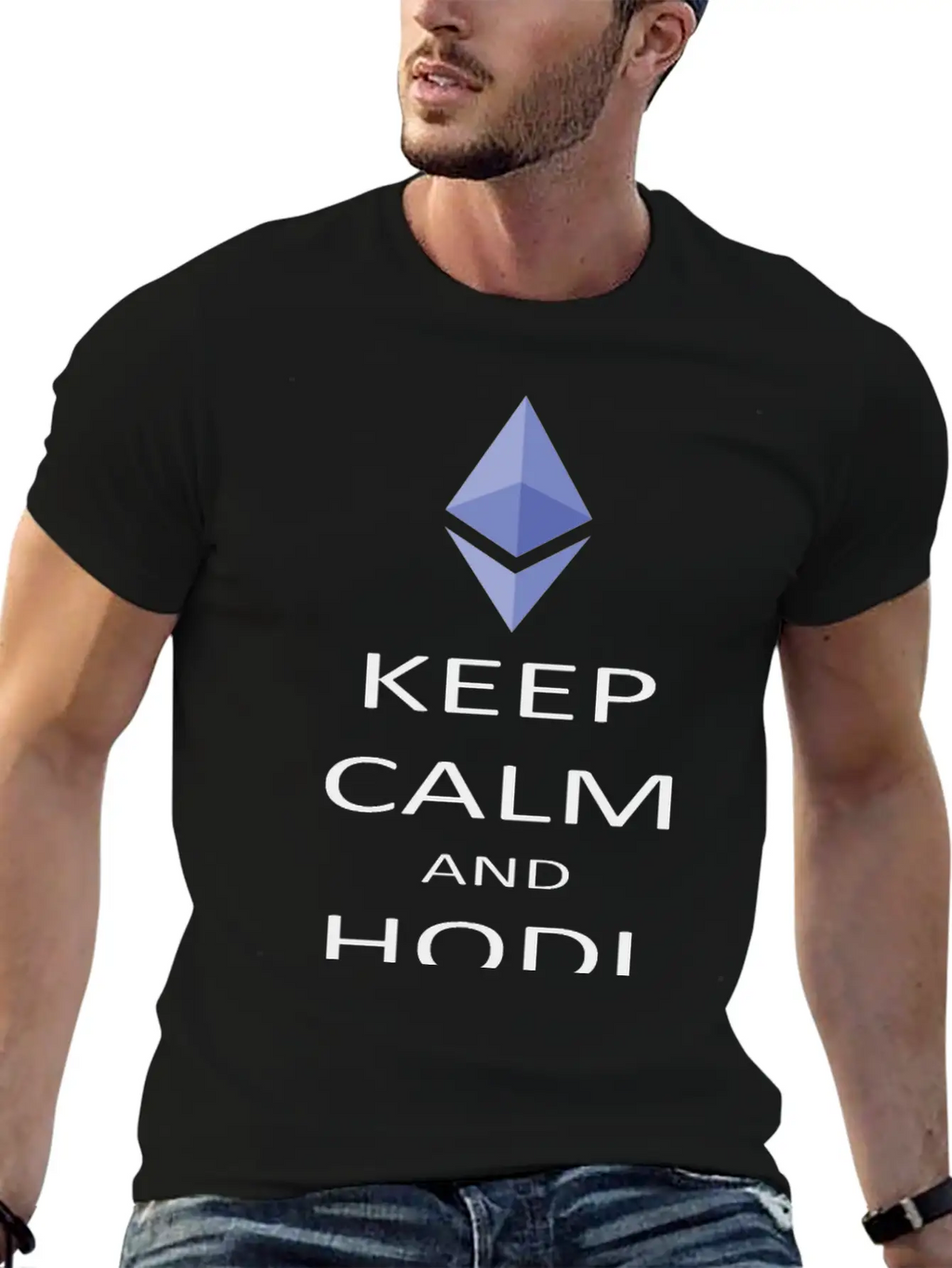 Keep Calm And Hodl Ethereum Breathable Soft Cotton T-Shirt – Timeless Casual Look