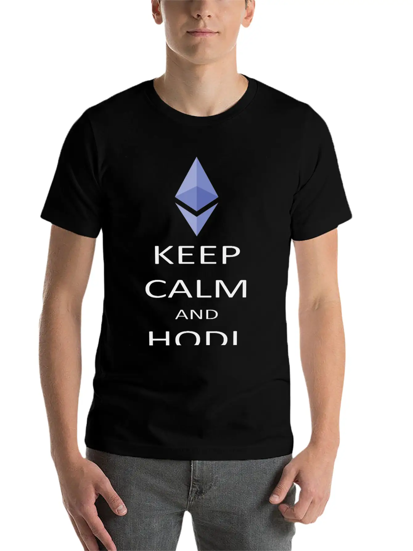 Keep Calm And Hodl Ethereum Breathable Soft Cotton T-Shirt – Timeless Casual Look