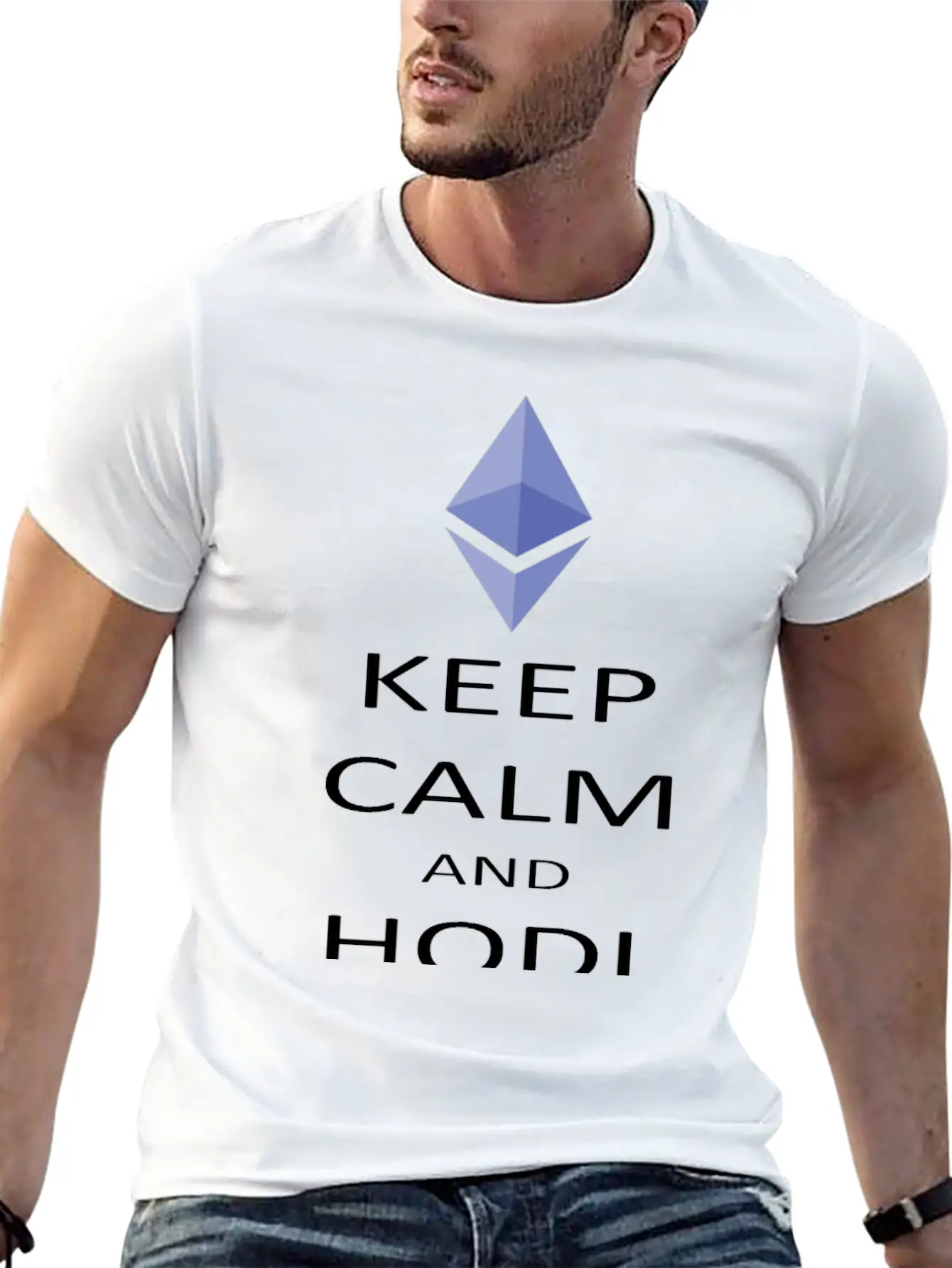Keep Calm And Hodl Ethereum Breathable Soft Cotton T-Shirt – Timeless Casual Look