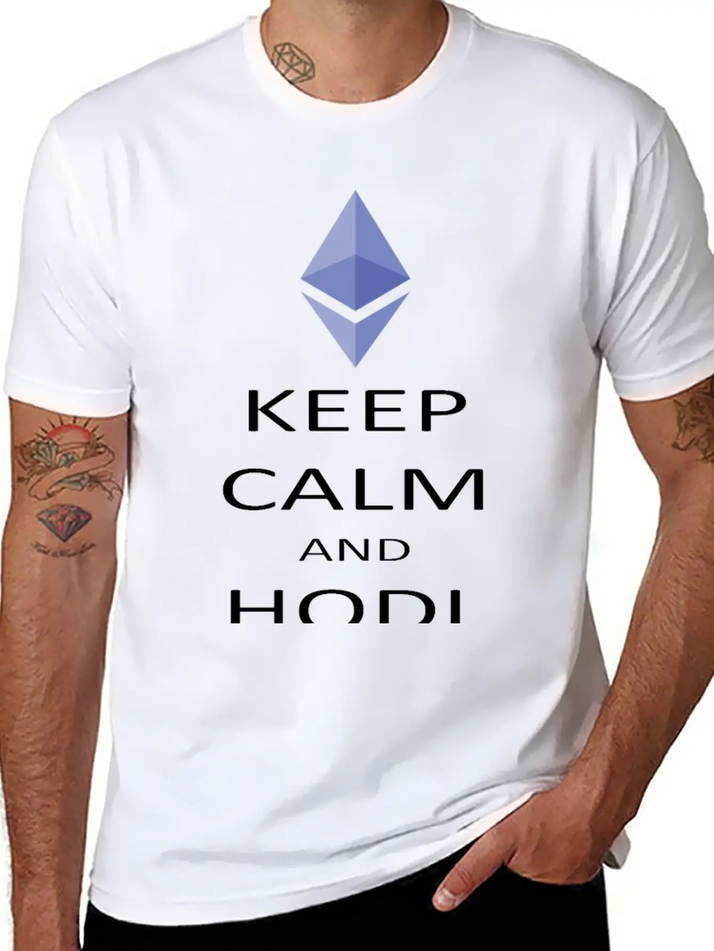 Keep Calm And Hodl Ethereum Breathable Soft Cotton T-Shirt – Timeless Casual Look