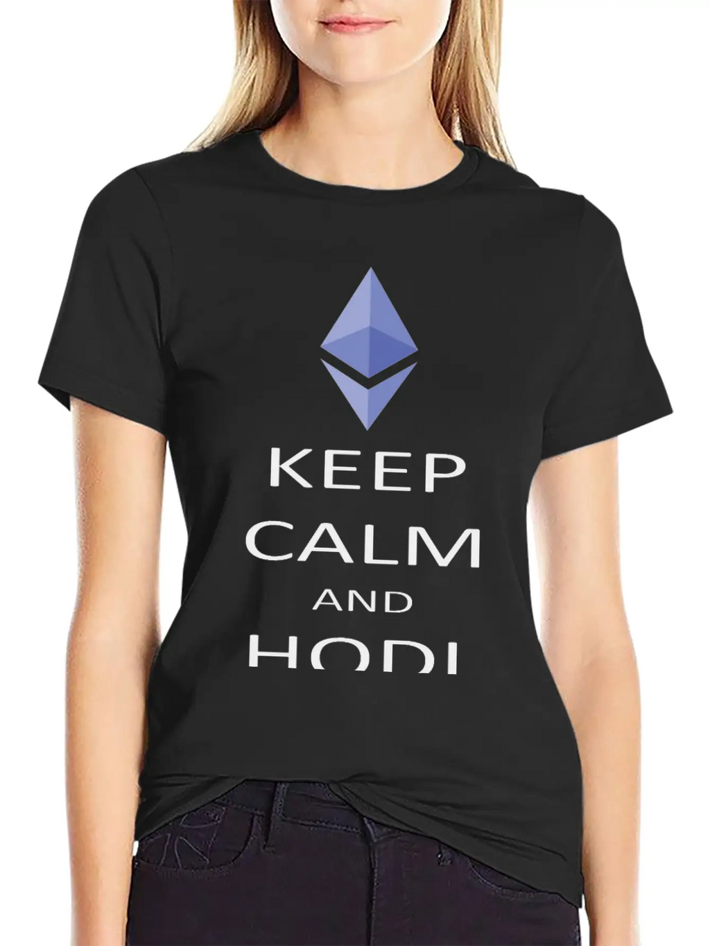 Keep Calm And Hodl Ethereum Breathable Soft Cotton T-Shirt – Timeless Casual Look
