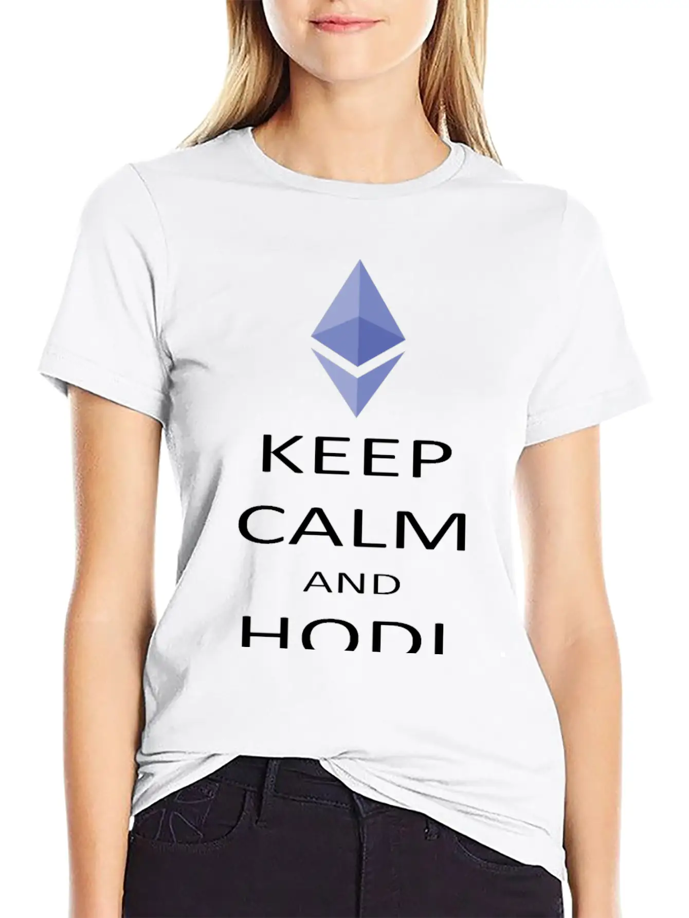 Keep Calm And Hodl Ethereum Breathable Soft Cotton T-Shirt – Timeless Casual Look