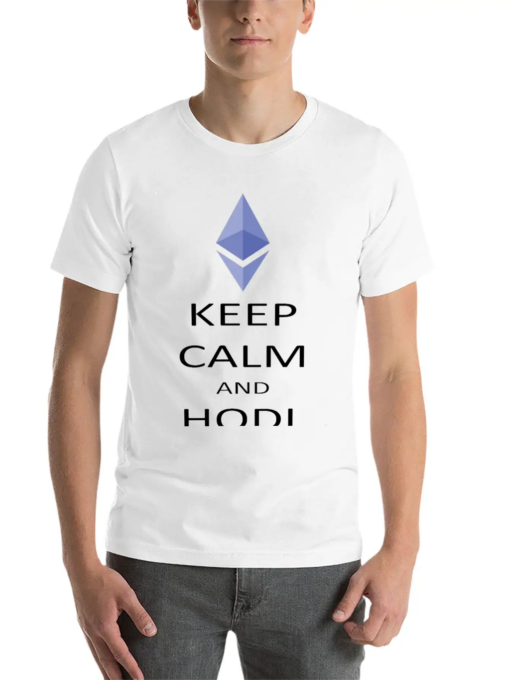 Keep Calm And Hodl Ethereum Breathable Soft Cotton T-Shirt – Timeless Casual Look