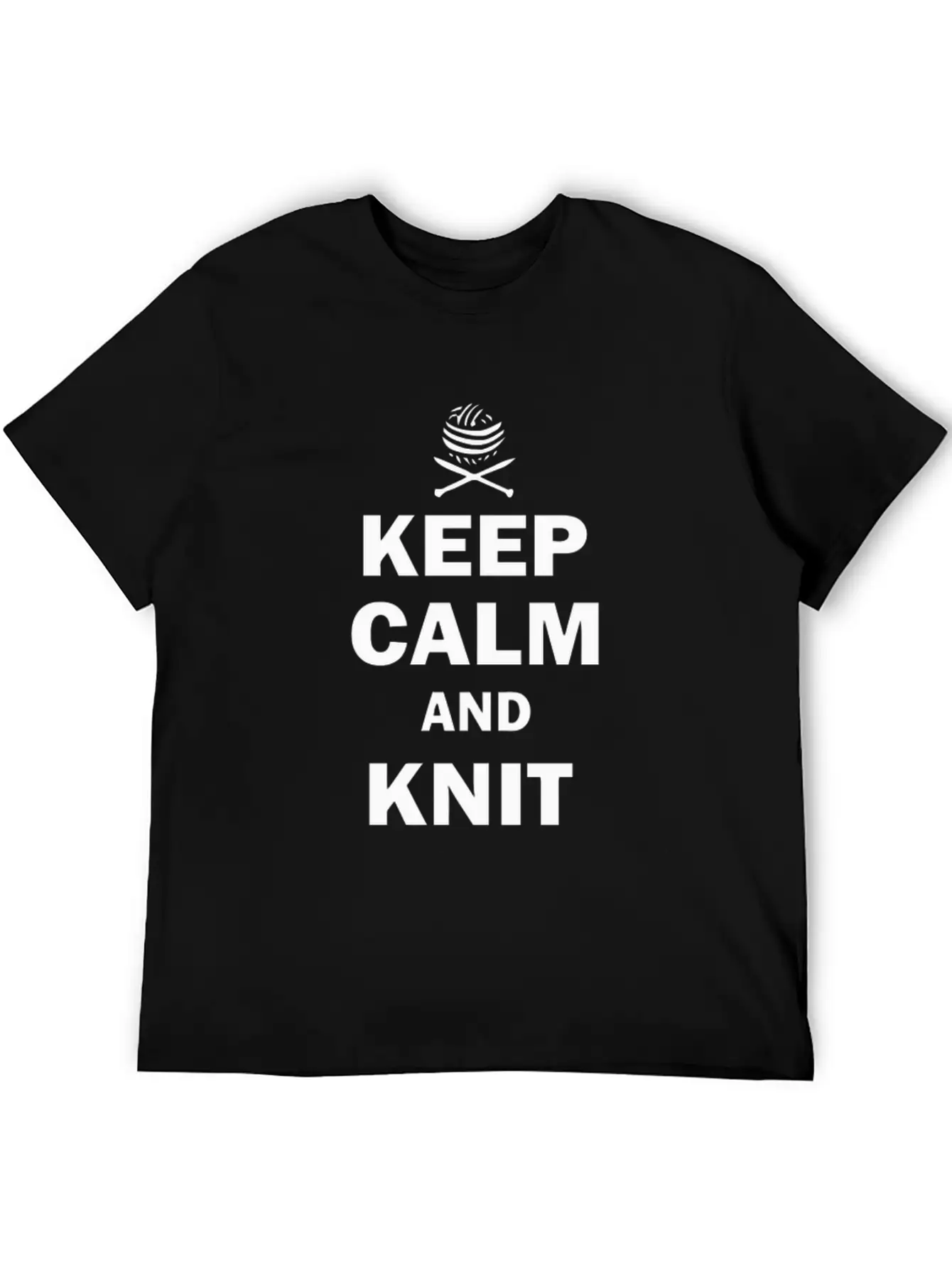 Keep Calm And Knit On Stylish Everyday T-Shirt – Unisex Basic Cotton Tee