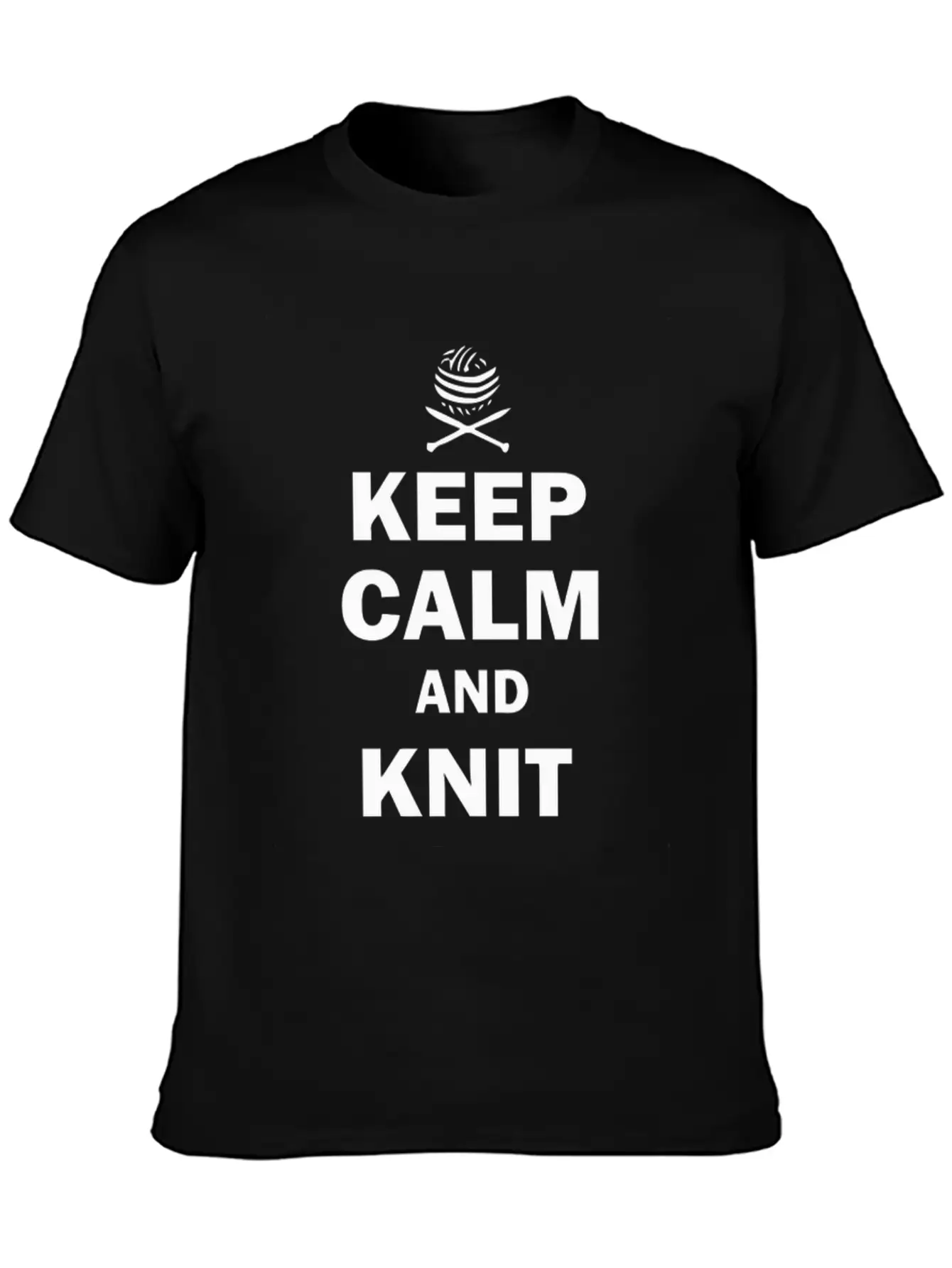Keep Calm And Knit On Stylish Everyday T-Shirt – Unisex Basic Cotton Tee