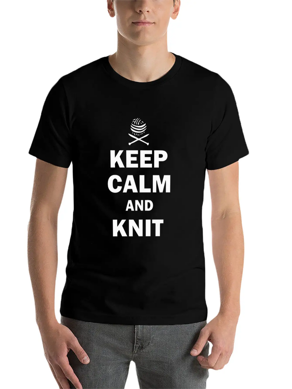 Keep Calm And Knit On Stylish Everyday T-Shirt – Unisex Basic Cotton Tee