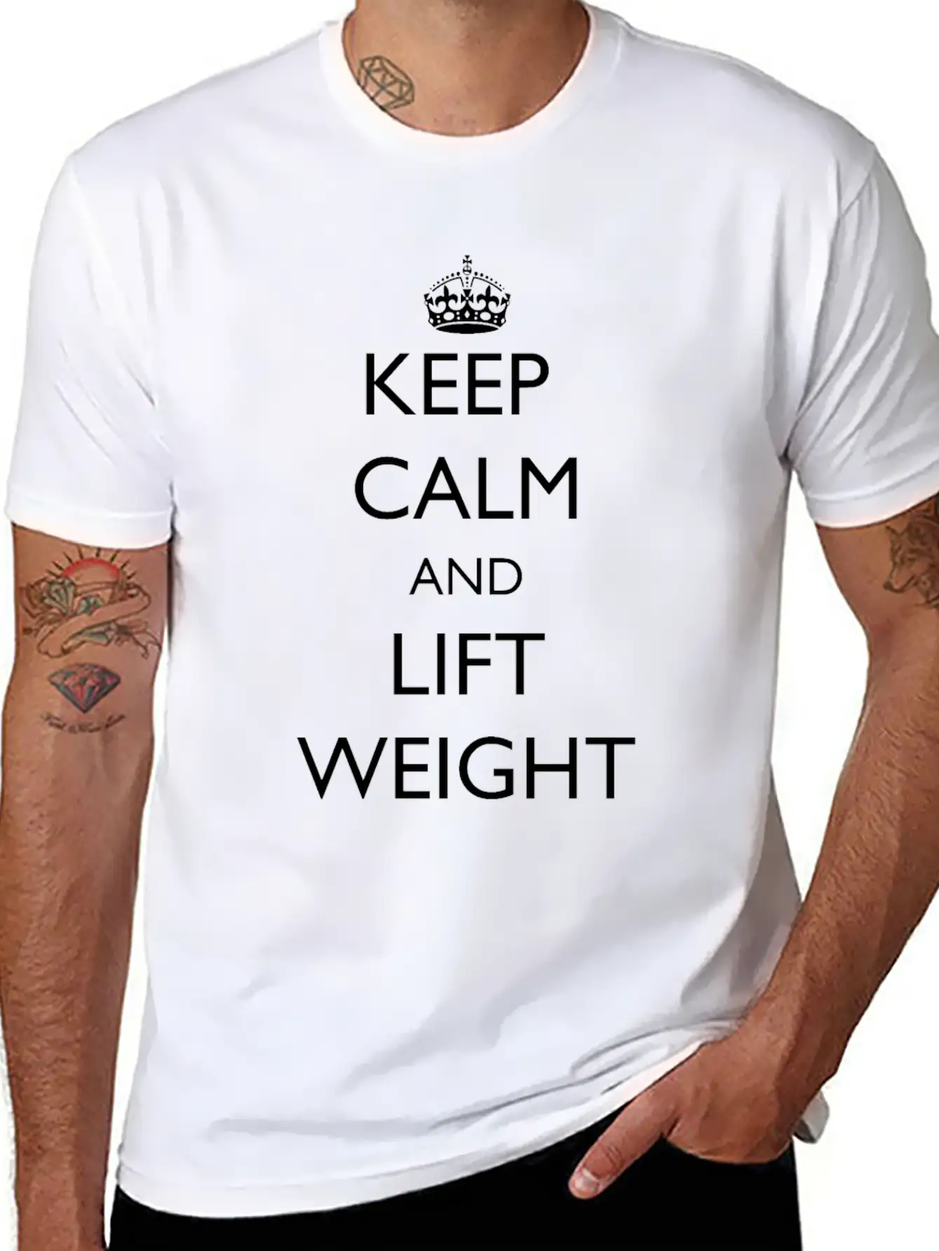Keep Calm And Lift Weight Stylish Everyday T-Shirt – Unisex Basic Cotton Tee