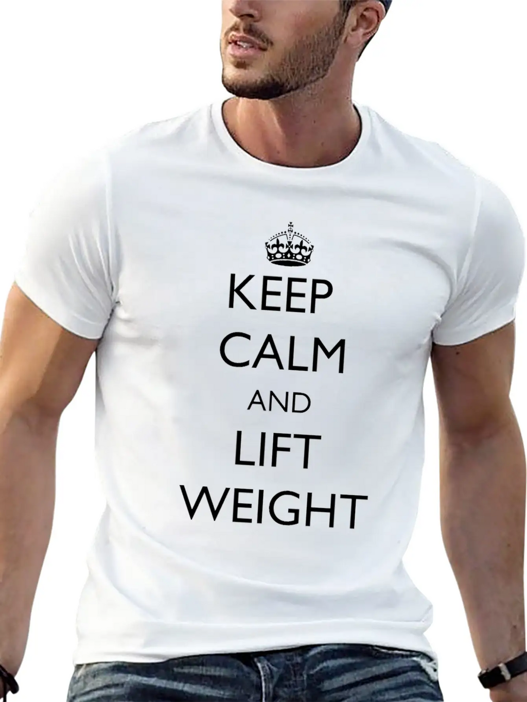 Keep Calm And Lift Weight Stylish Everyday T-Shirt – Unisex Basic Cotton Tee