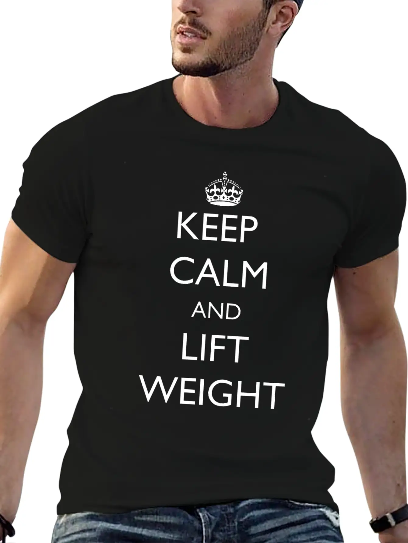 Keep Calm And Lift Weight Stylish Everyday T-Shirt – Unisex Basic Cotton Tee