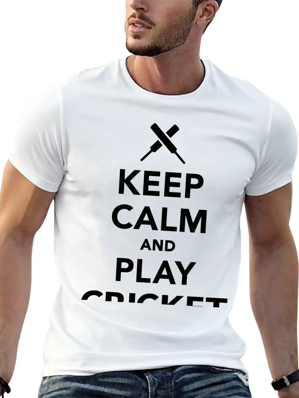 Keep Calm And Play Cricket Essential Cotton Tee For Daily Outfits – Unisex Style