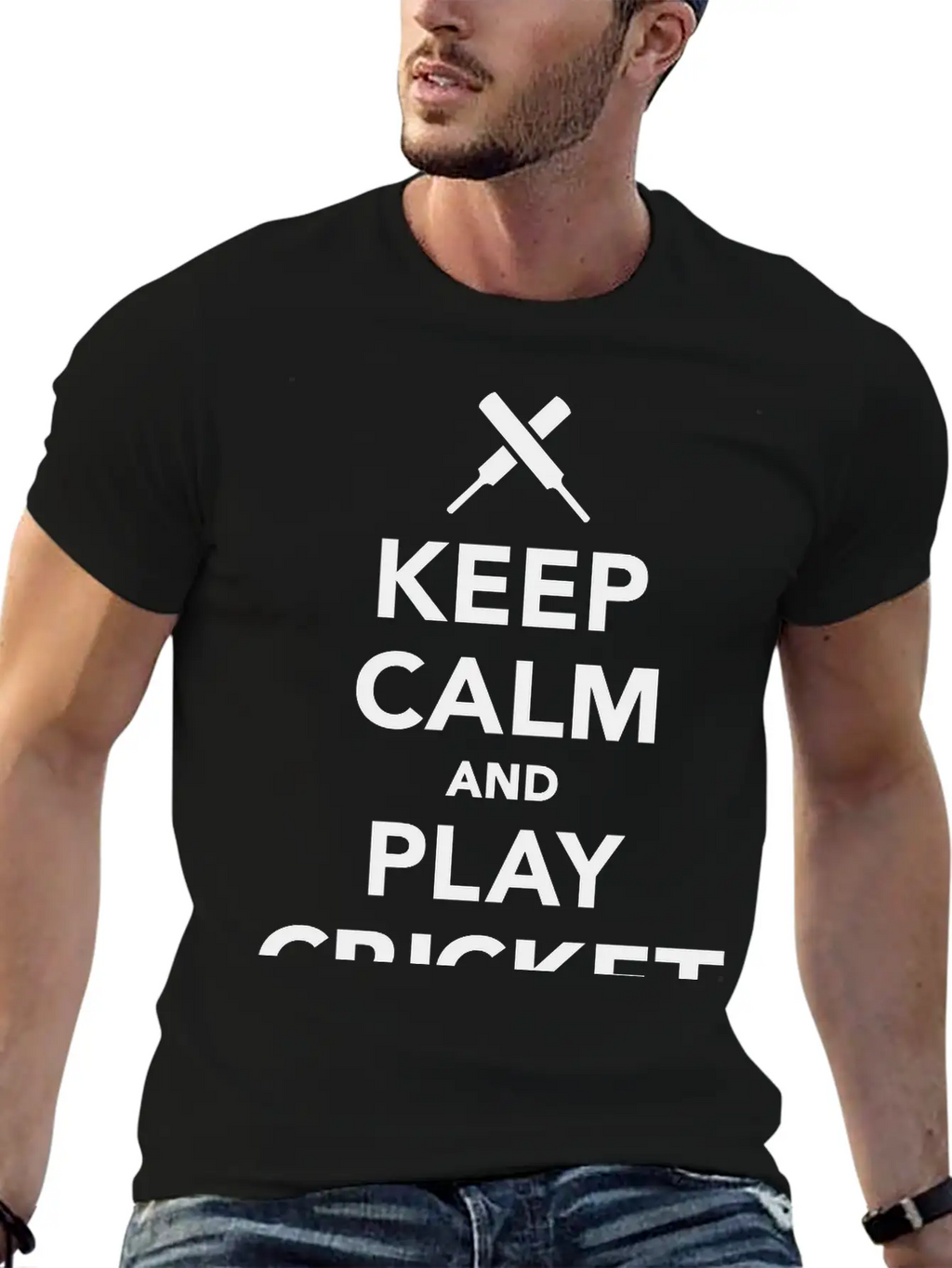 Keep Calm And Play Cricket Essential Cotton Tee For Daily Outfits – Unisex Style