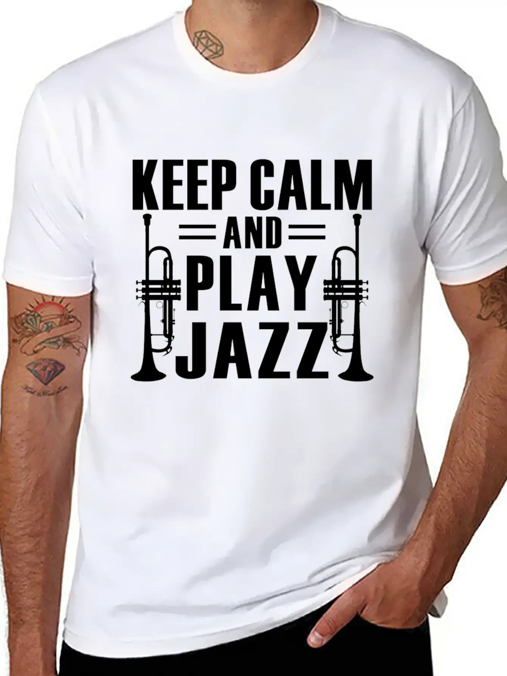 Keep Calm And Play Jazz Shirt Unisex Casual T-Shirt – Clean Design For Daily Comfort