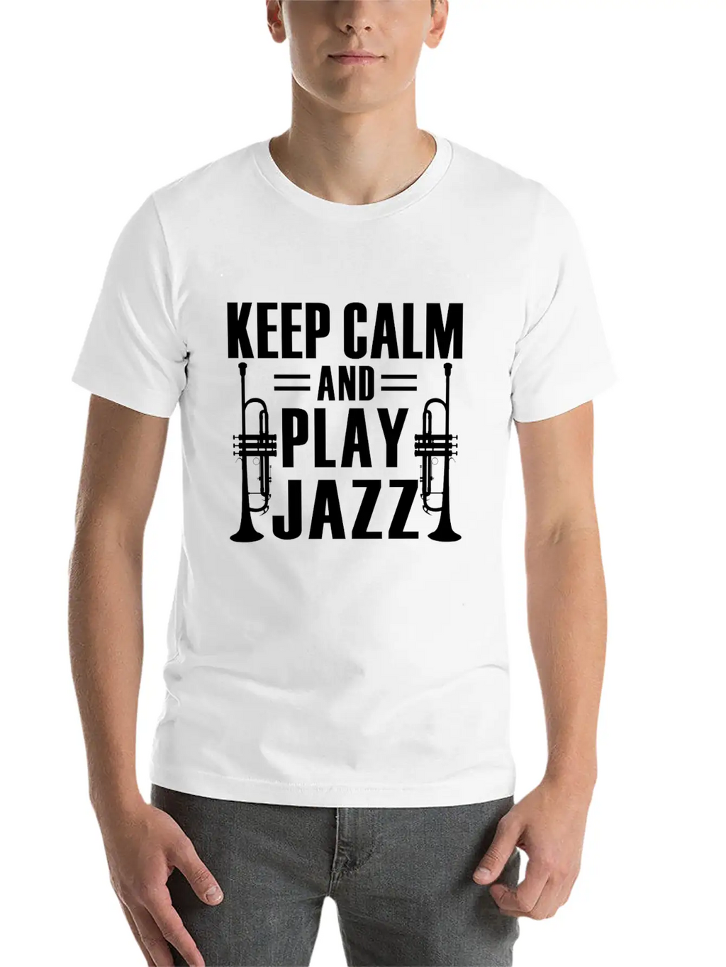 Keep Calm And Play Jazz Shirt Unisex Casual T-Shirt – Clean Design For Daily Comfort