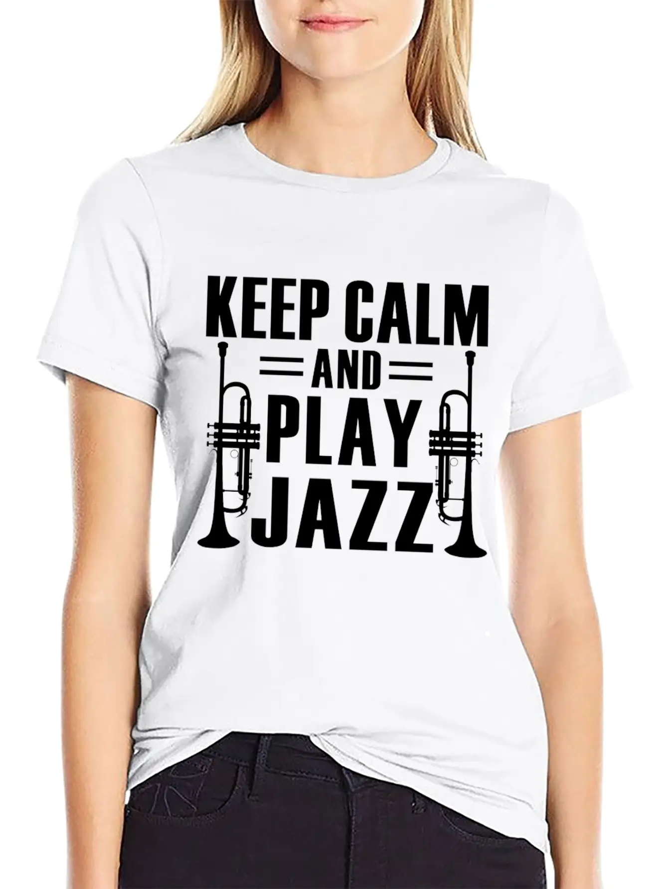 Keep Calm And Play Jazz Shirt Unisex Casual T-Shirt – Clean Design For Daily Comfort