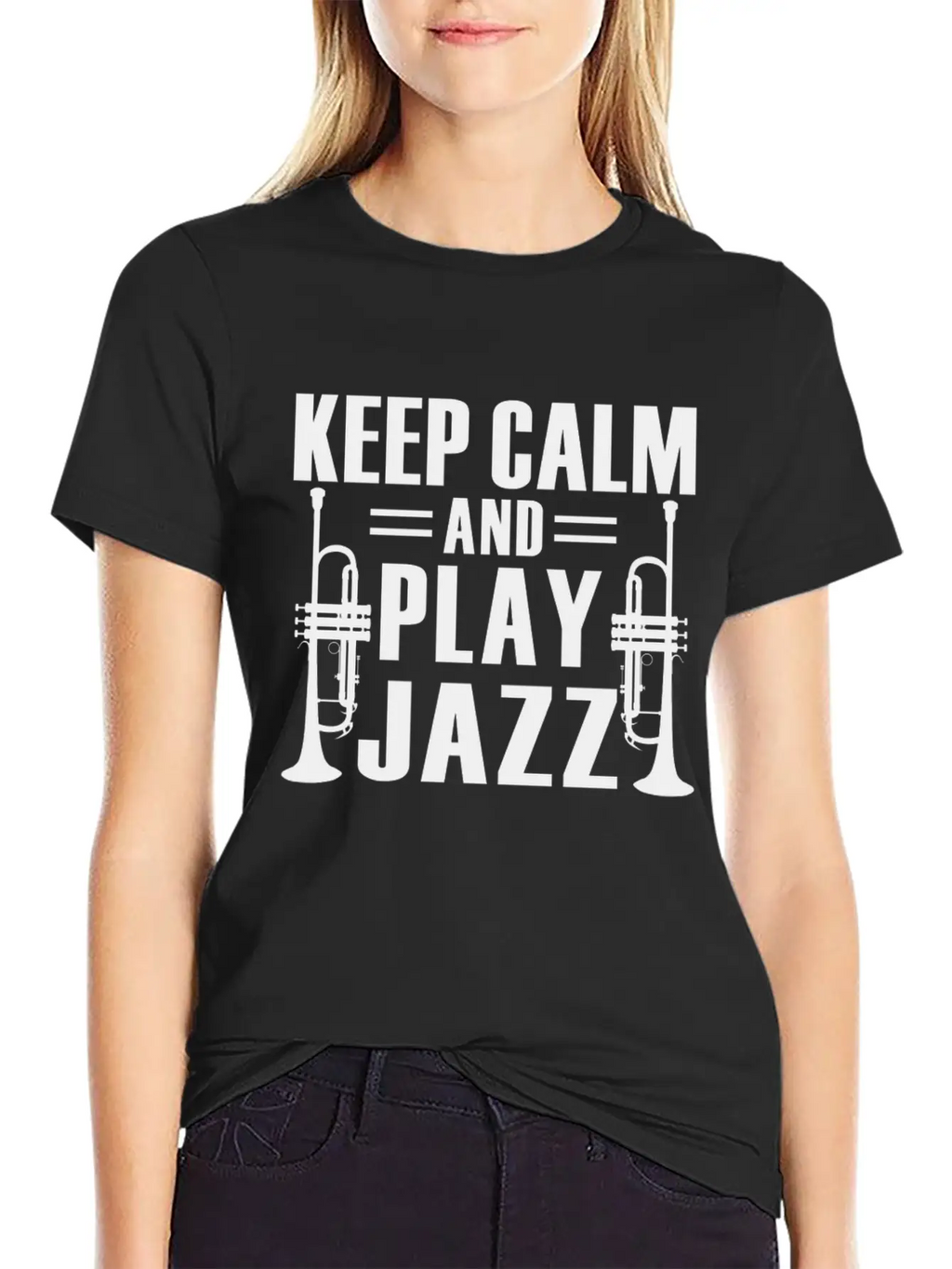 Keep Calm And Play Jazz Shirt Unisex Casual T-Shirt – Clean Design For Daily Comfort