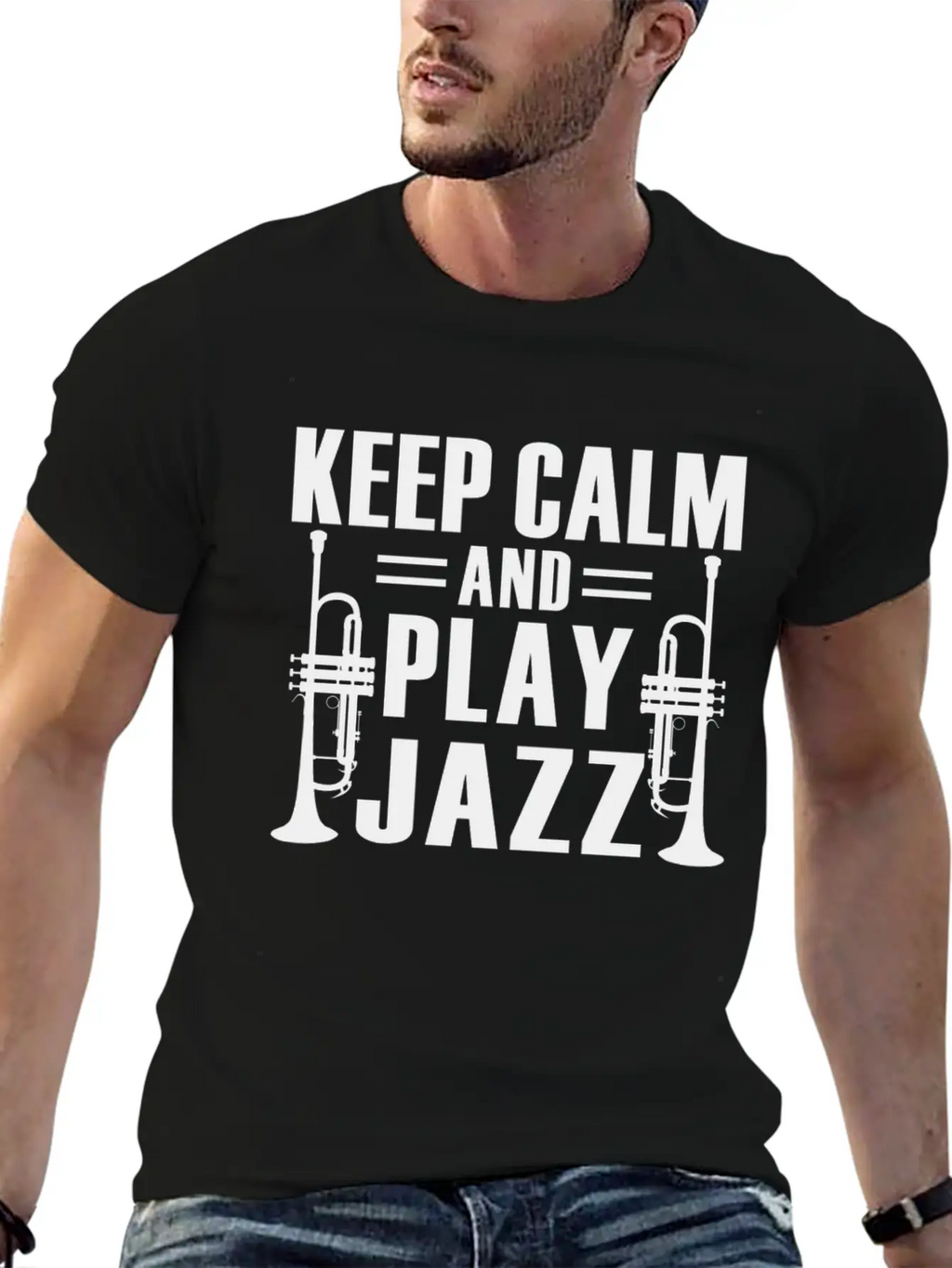Keep Calm And Play Jazz Shirt Unisex Casual T-Shirt – Clean Design For Daily Comfort