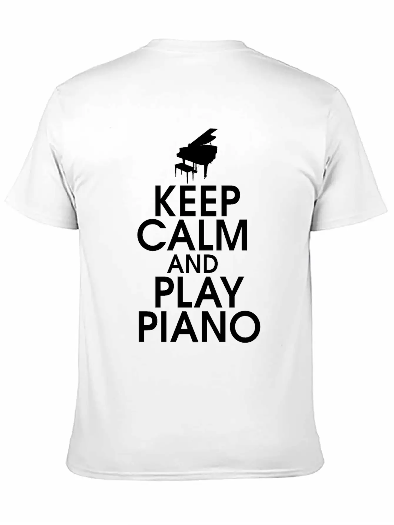 Keep Calm And Play Piano Gift Klavier Keyboard Breathable Soft Cotton T-Shirt – Timeless Casual Look