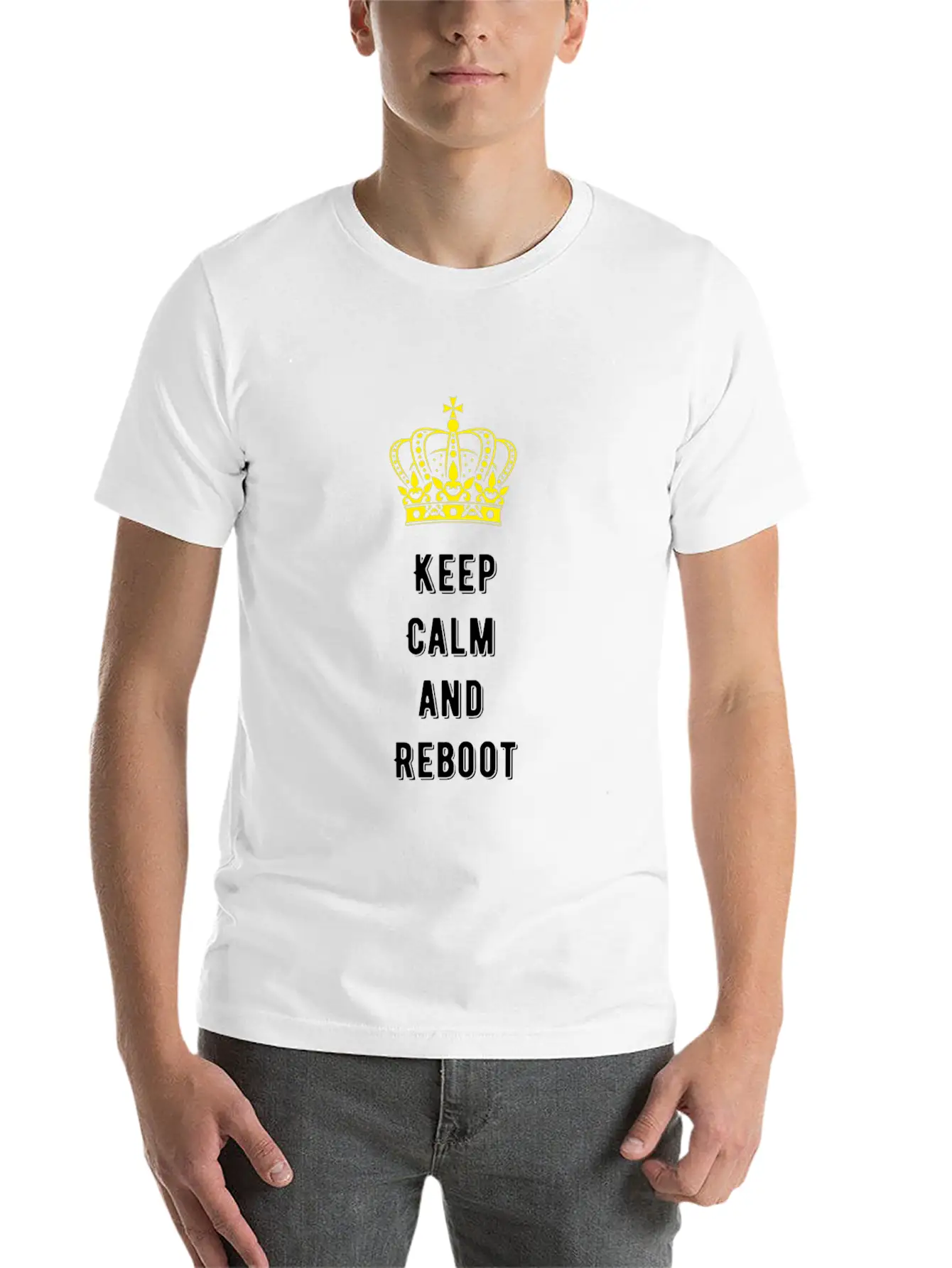Keep Calm And Reboot Unisex Casual T-Shirt – Clean Design For Daily Comfort