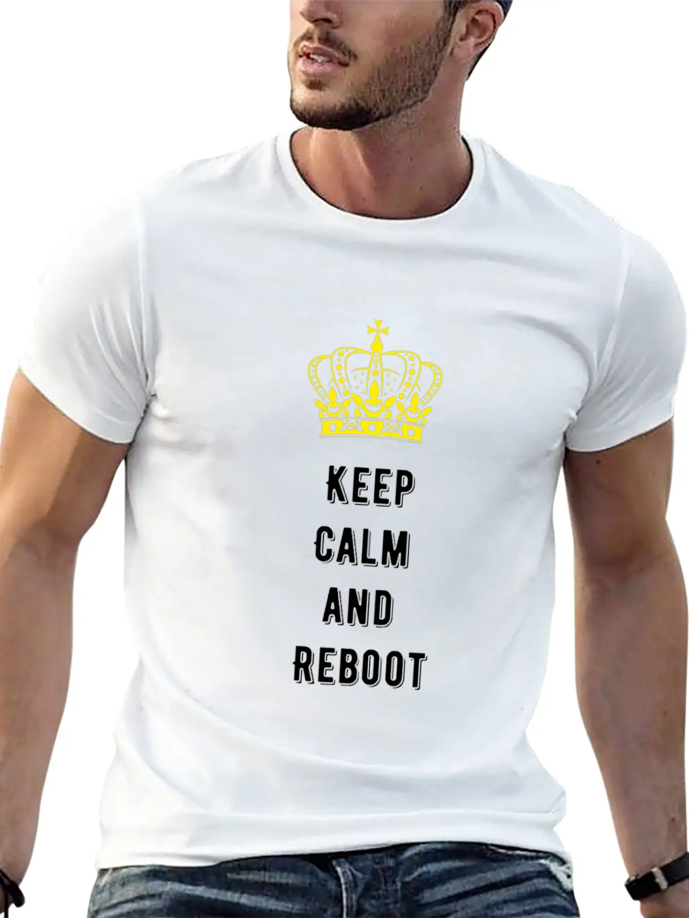 Keep Calm And Reboot Unisex Casual T-Shirt – Clean Design For Daily Comfort